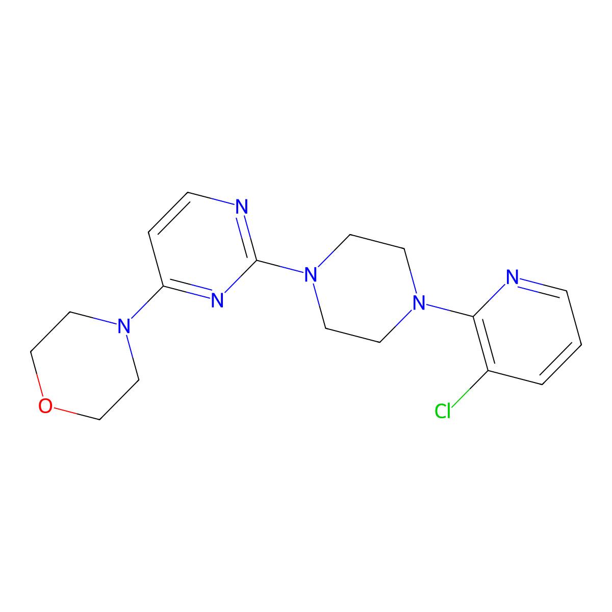 4-{2-[4-(3-Chloropyridin-2-yl)piperazin-1-yl]pyrimidin-4-yl}morpholine molecular structure, CAS 2877670-13-6