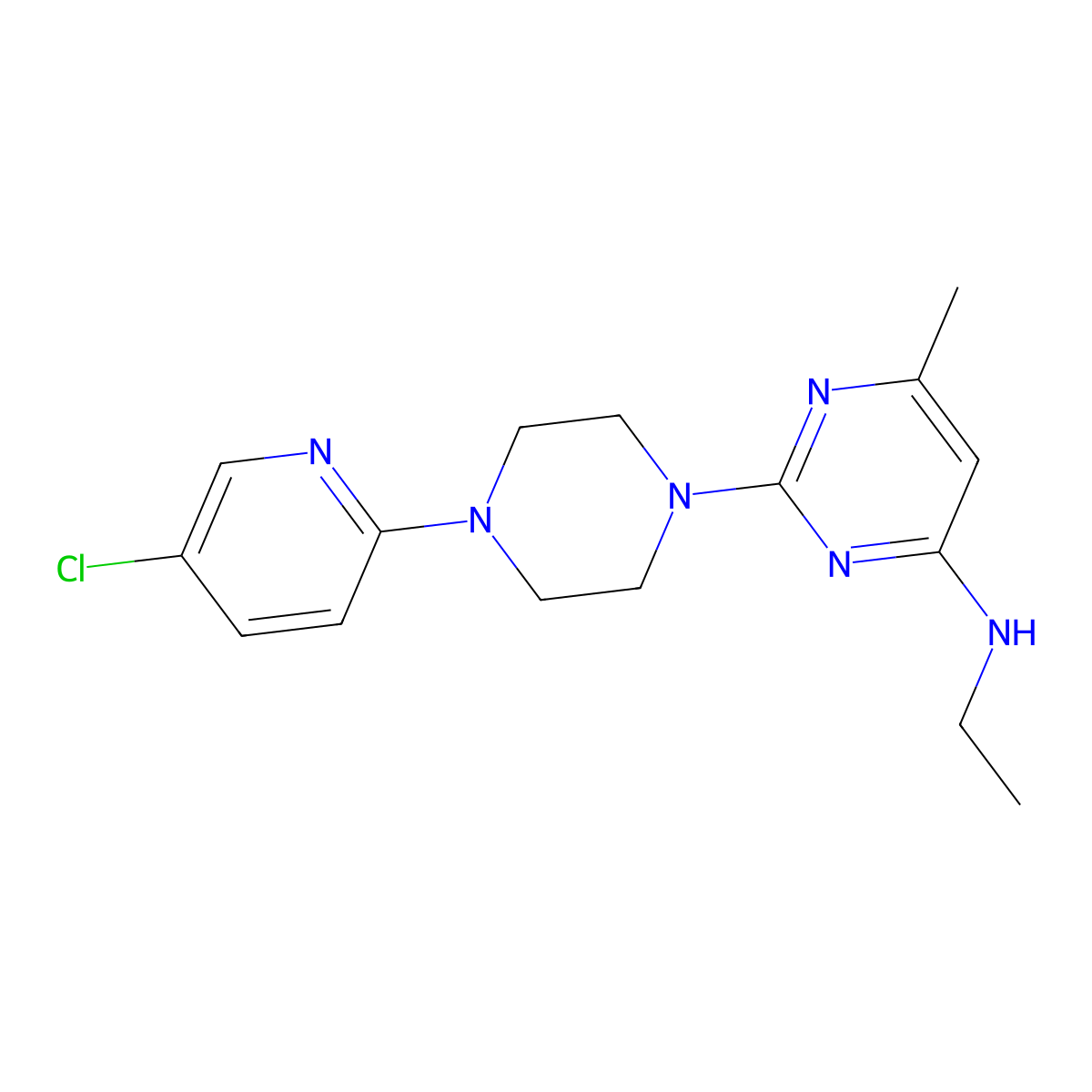 2-[4-(5-chloropyridin-2-yl)piperazin-1-yl]-N-ethyl-6-methylpyrimidin-4-amine molecular structure, CAS 2877670-16-9