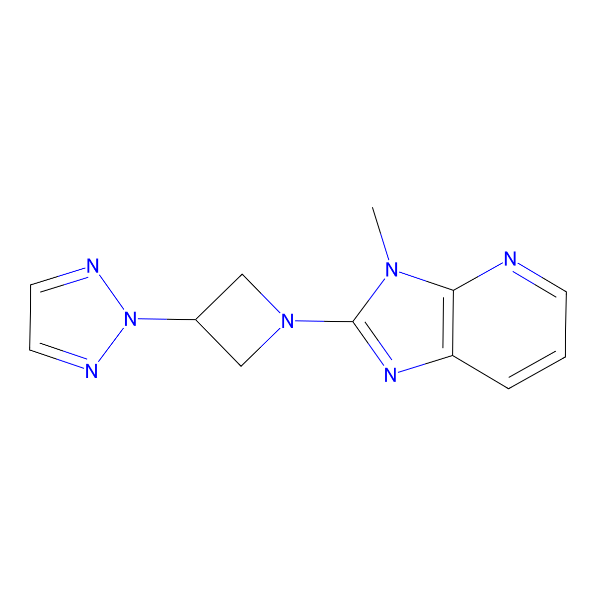 2-(1-{3-methyl-3H-imidazo[4,5-b]pyridin-2-yl}azetidin-3-yl)-2H-1,2,3-triazole molecular structure, CAS 2877670-19-2
