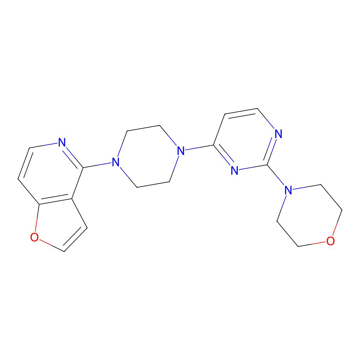 4-[4-(4-{Furo[3,2-c]pyridin-4-yl}piperazin-1-yl)pyrimidin-2-yl]morpholine molecular structure, CAS 2877670-20-5