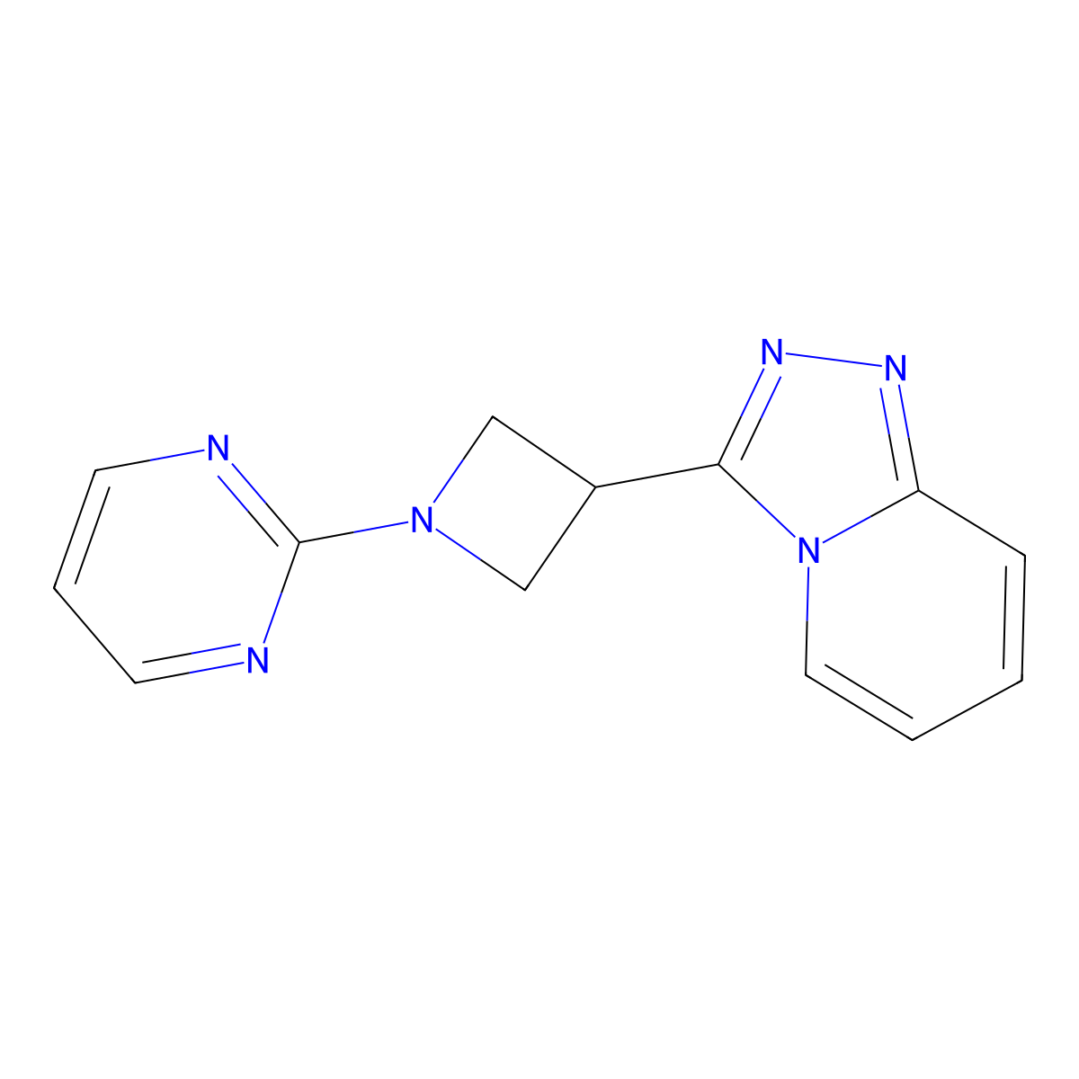 2-(3-{[1,2,4]Triazolo[4,3-a]pyridin-3-yl}azetidin-1-yl)pyrimidine molecular structure, CAS 2877670-42-1