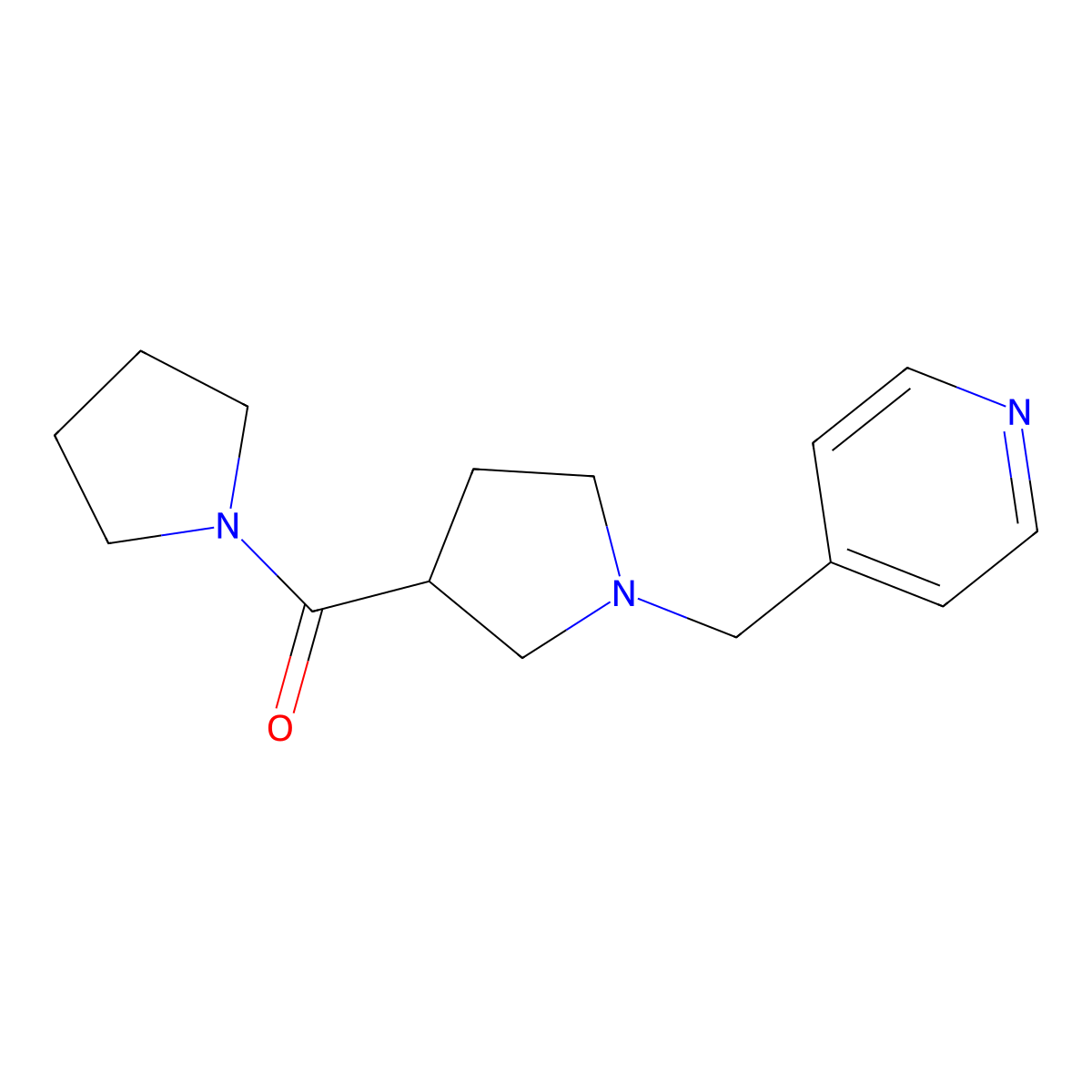 4-{[3-(Pyrrolidine-1-carbonyl)pyrrolidin-1-yl]methyl}pyridine molecular structure, CAS 2877671-62-8