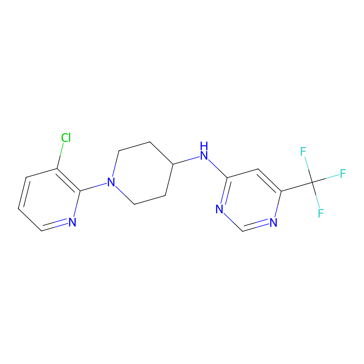 N-[1-(3-chloropyridin-2-yl)piperidin-4-yl]-6-(trifluoromethyl)pyrimidin-4-amine molecular structure, CAS 2877671-69-5