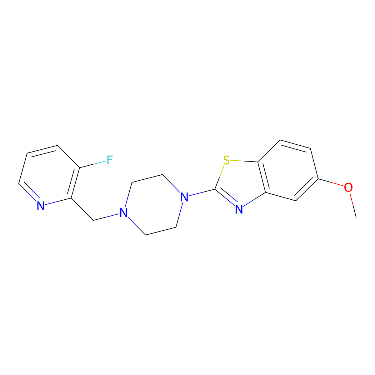 2-{4-[(3-Fluoropyridin-2-yl)methyl]piperazin-1-yl}-5-methoxy-1,3-benzothiazole molecular structure, CAS 2877671-99-1