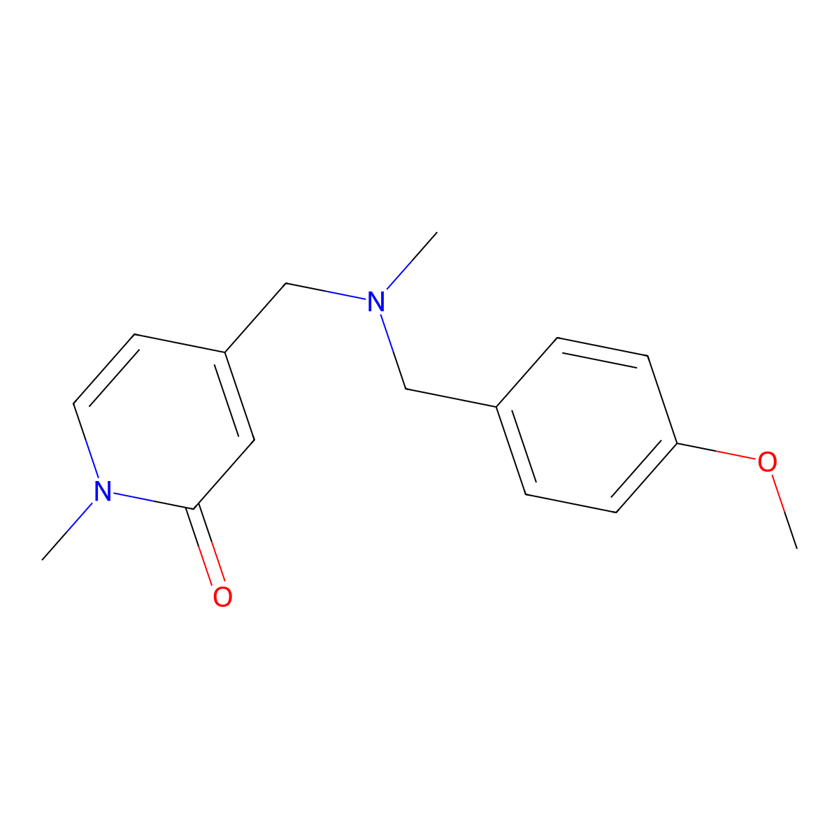 4-({[(4-Methoxyphenyl)methyl](methyl)amino}methyl)-1-methyl-1,2-dihydropyridin-2-one molecular structure, CAS 2877672-05-2