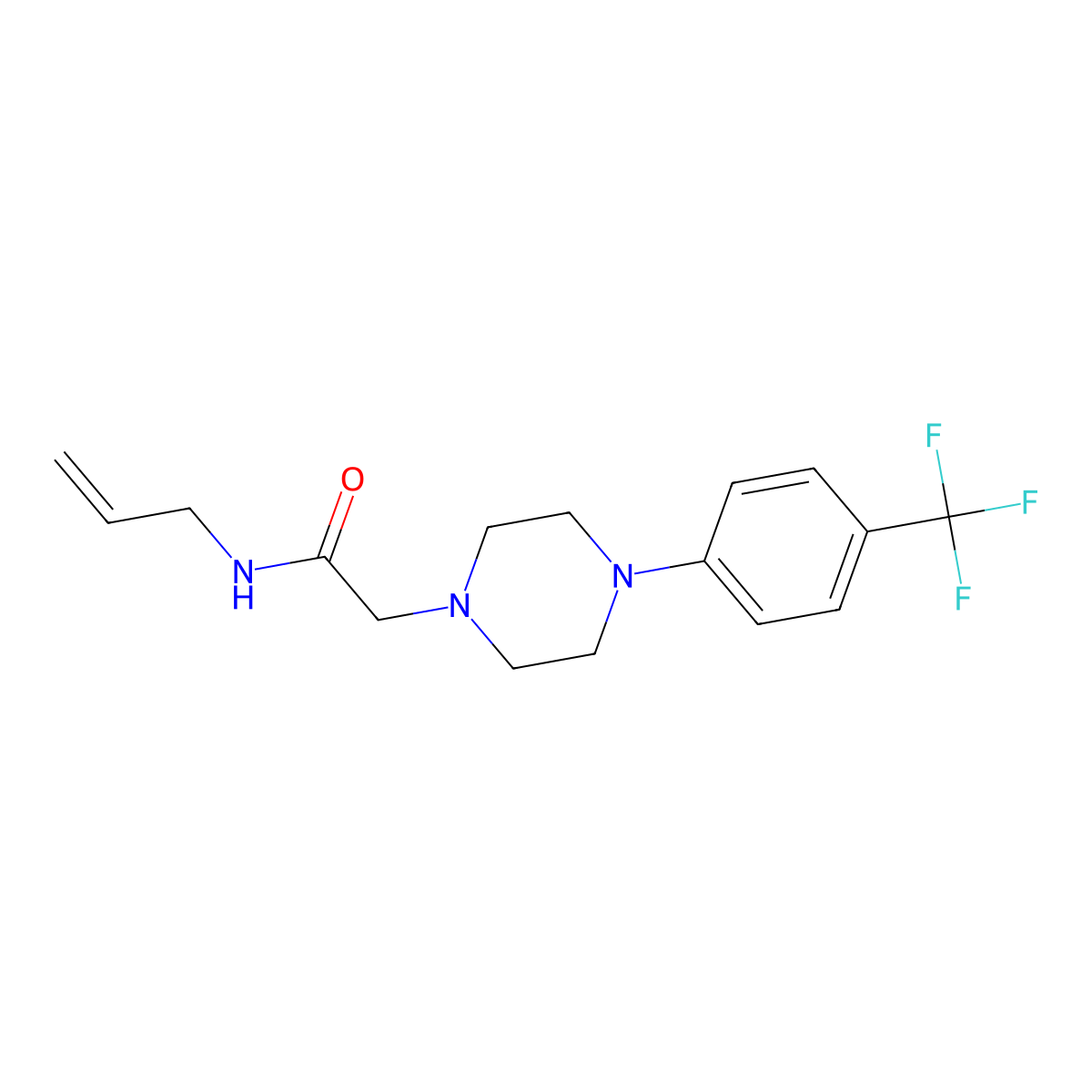 N-(prop-2-en-1-yl)-2-{4-[4-(trifluoromethyl)phenyl]piperazin-1-yl}acetamide molecular structure, CAS 2877672-14-3