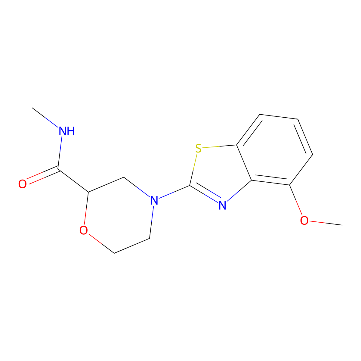 4-(4-methoxy-1,3-benzothiazol-2-yl)-N-methylmorpholine-2-carboxamide molecular structure, CAS 2877672-17-6
