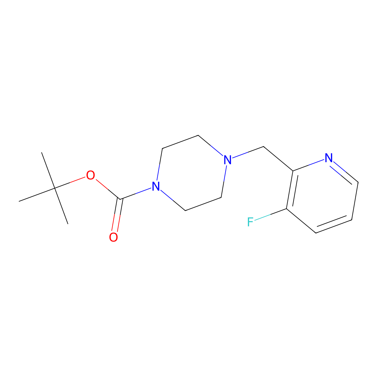 Tert-butyl 4-[(3-fluoropyridin-2-yl)methyl]piperazine-1-carboxylate molecular structure, CAS 2877672-18-7