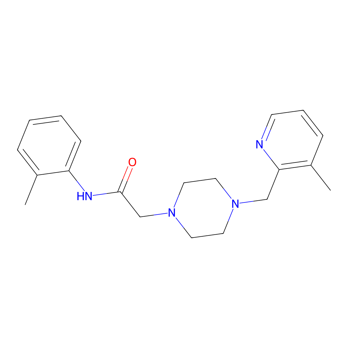 N-(2-methylphenyl)-2-{4-[(3-methylpyridin-2-yl)methyl]piperazin-1-yl}acetamide molecular structure, CAS 2877672-20-1