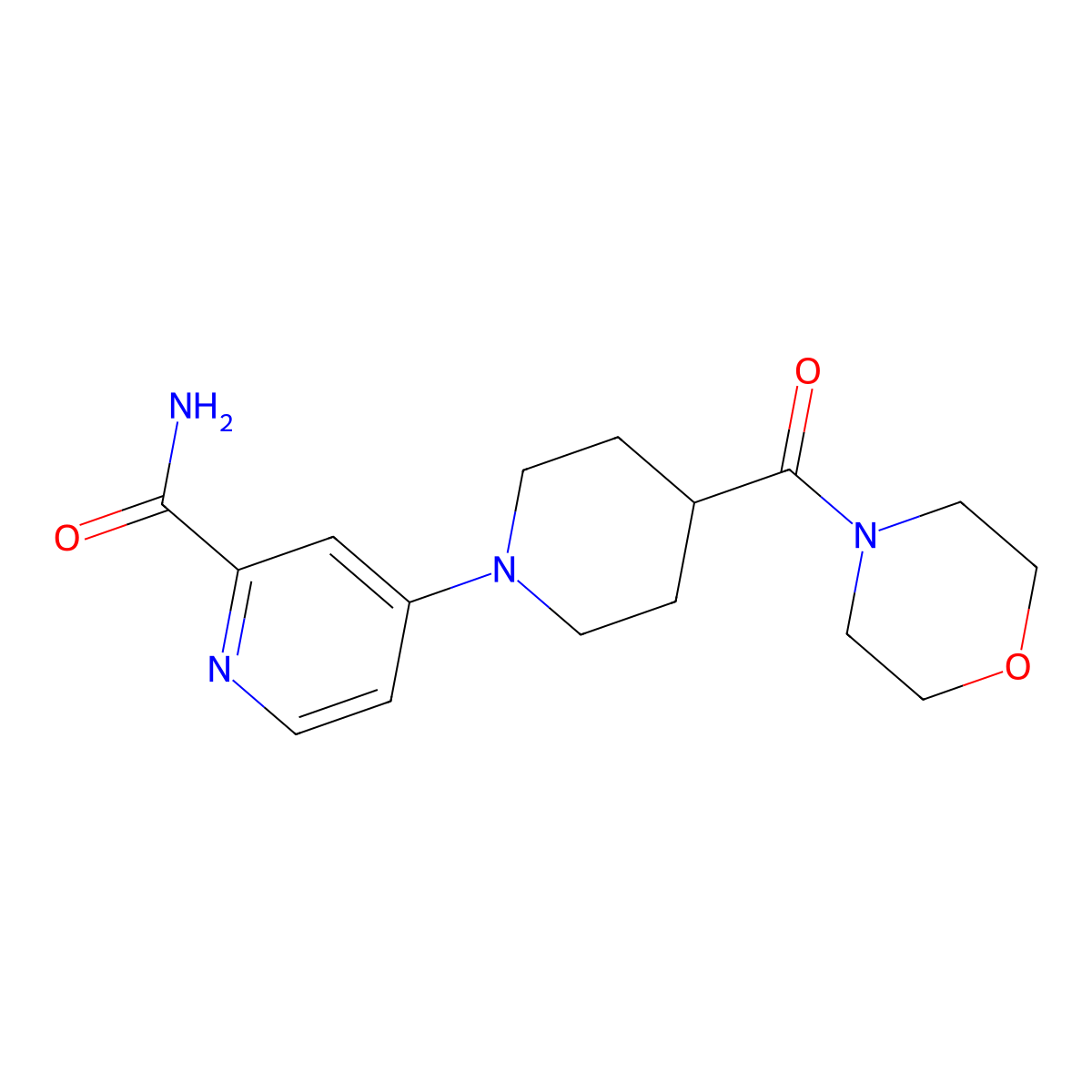 4-[4-(Morpholine-4-carbonyl)piperidin-1-yl]pyridine-2-carboxamide molecular structure, CAS 2877672-54-1