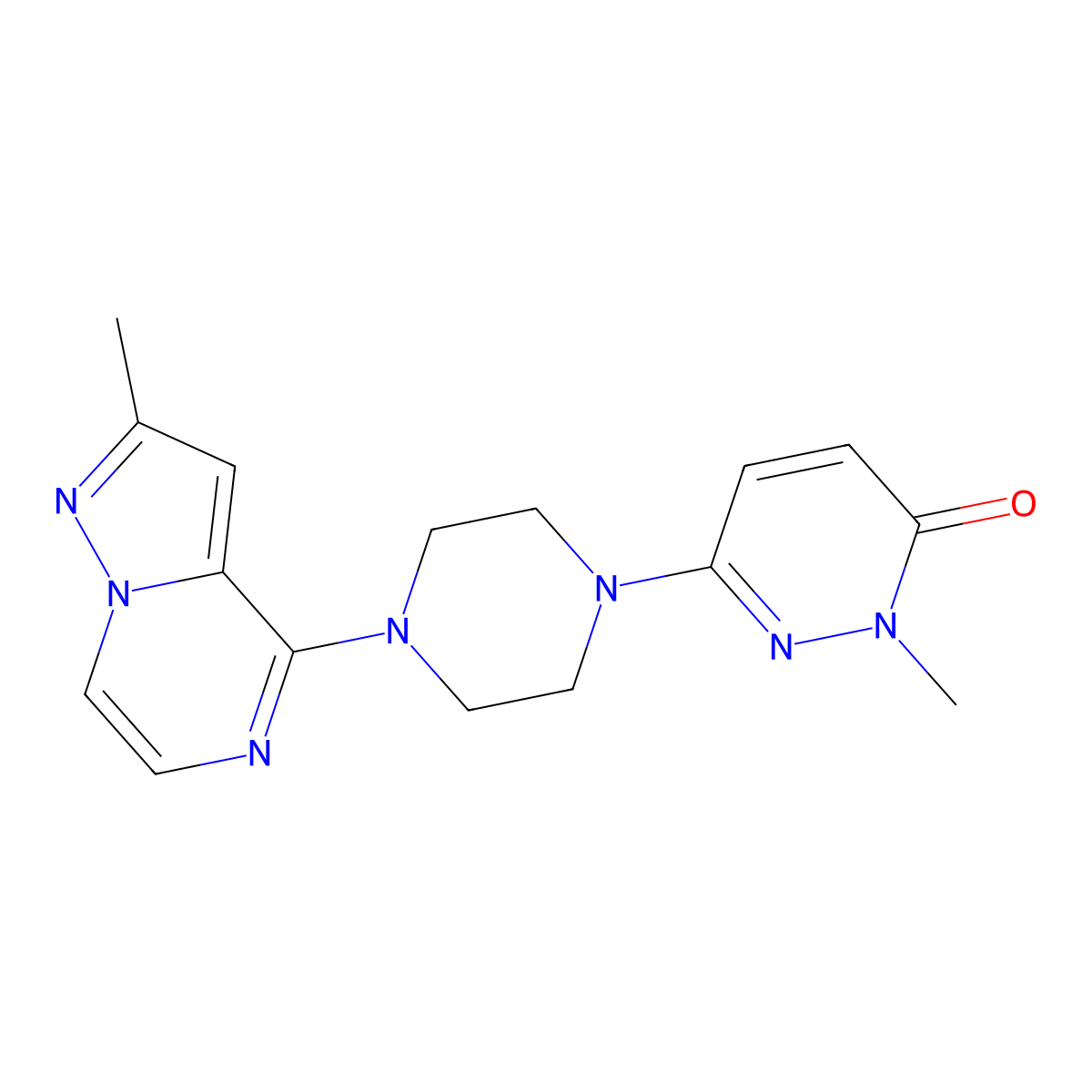 2-Methyl-6-(4-{2-methylpyrazolo[1,5-a]pyrazin-4-yl}piperazin-1-yl)-2,3-dihydropyridazin-3-one molecular structure, CAS 2877672-66-5