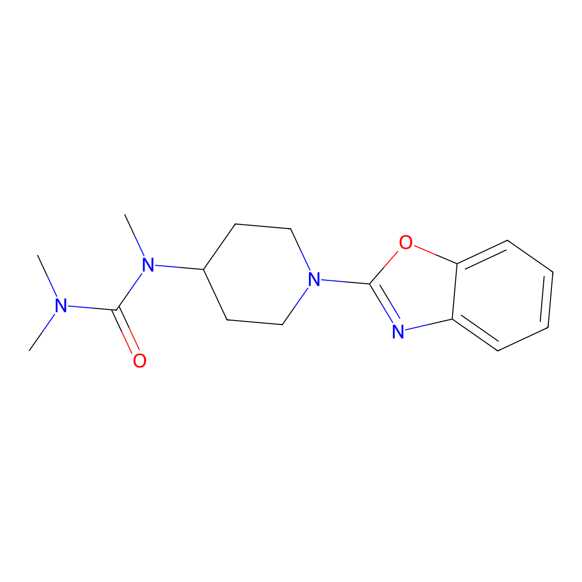 1-[1-(1,3-Benzoxazol-2-yl)piperidin-4-yl]-1,3,3-trimethylurea molecular structure, CAS 2877672-84-7