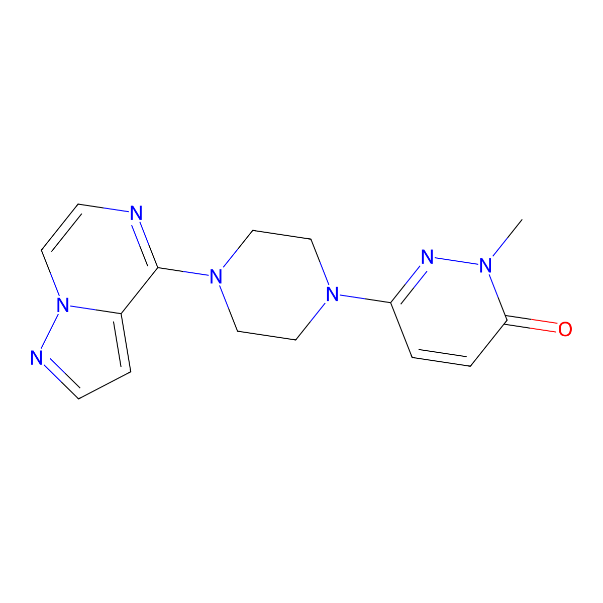 2-Methyl-6-(4-{pyrazolo[1,5-a]pyrazin-4-yl}piperazin-1-yl)-2,3-dihydropyridazin-3-one molecular structure, CAS 2877672-89-2