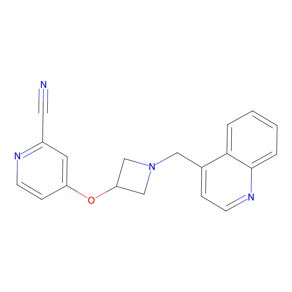 4-({1-[(Quinolin-4-yl)methyl]azetidin-3-yl}oxy)pyridine-2-carbonitrile molecular structure, CAS 2877673-24-8
