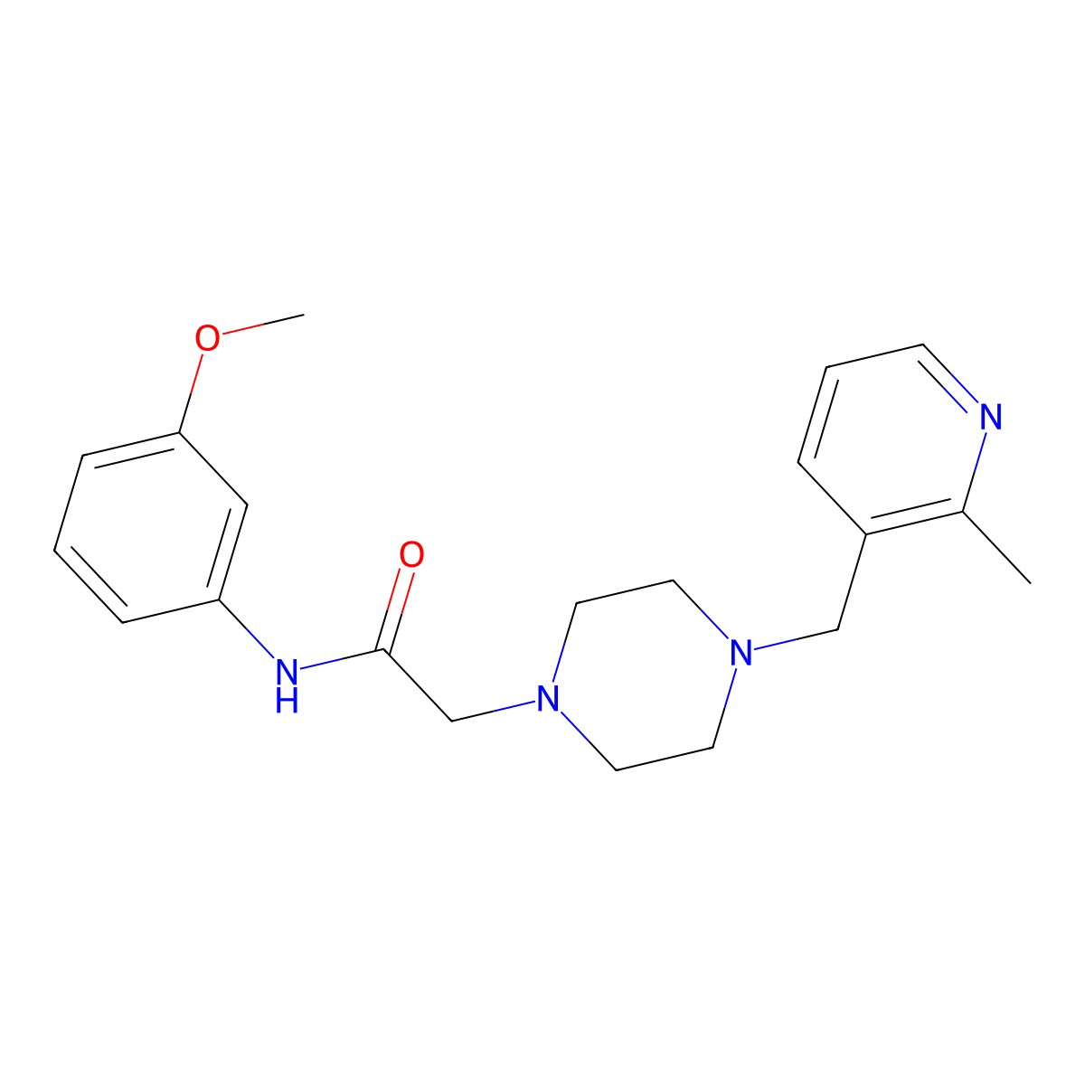 N-(3-methoxyphenyl)-2-{4-[(2-methylpyridin-3-yl)methyl]piperazin-1-yl}acetamide molecular structure, CAS 2877674-62-7