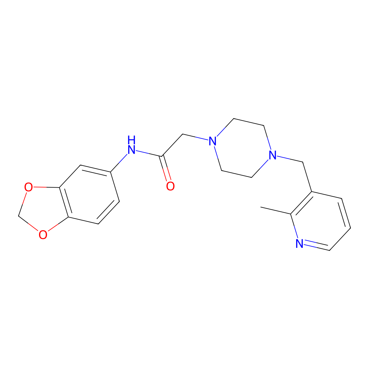 N-(2H-1,3-benzodioxol-5-yl)-2-{4-[(2-methylpyridin-3-yl)methyl]piperazin-1-yl}acetamide molecular structure, CAS 2877674-86-5
