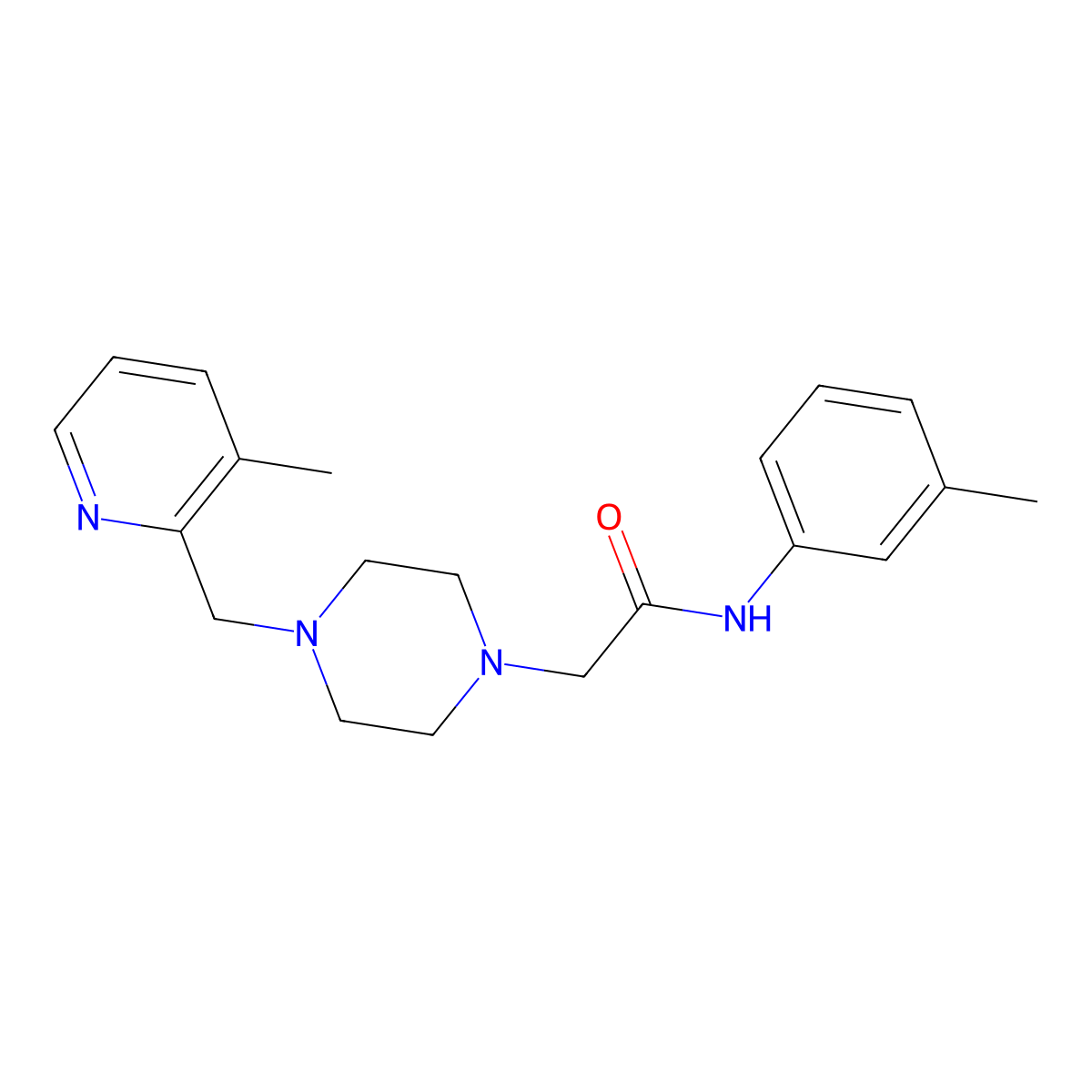 N-(3-methylphenyl)-2-{4-[(3-methylpyridin-2-yl)methyl]piperazin-1-yl}acetamide molecular structure, CAS 2877675-02-8