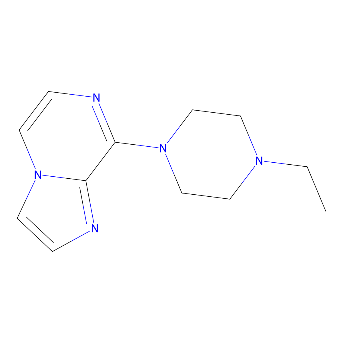 1-Ethyl-4-{imidazo[1,2-a]pyrazin-8-yl}piperazine molecular structure, CAS 2877675-16-4