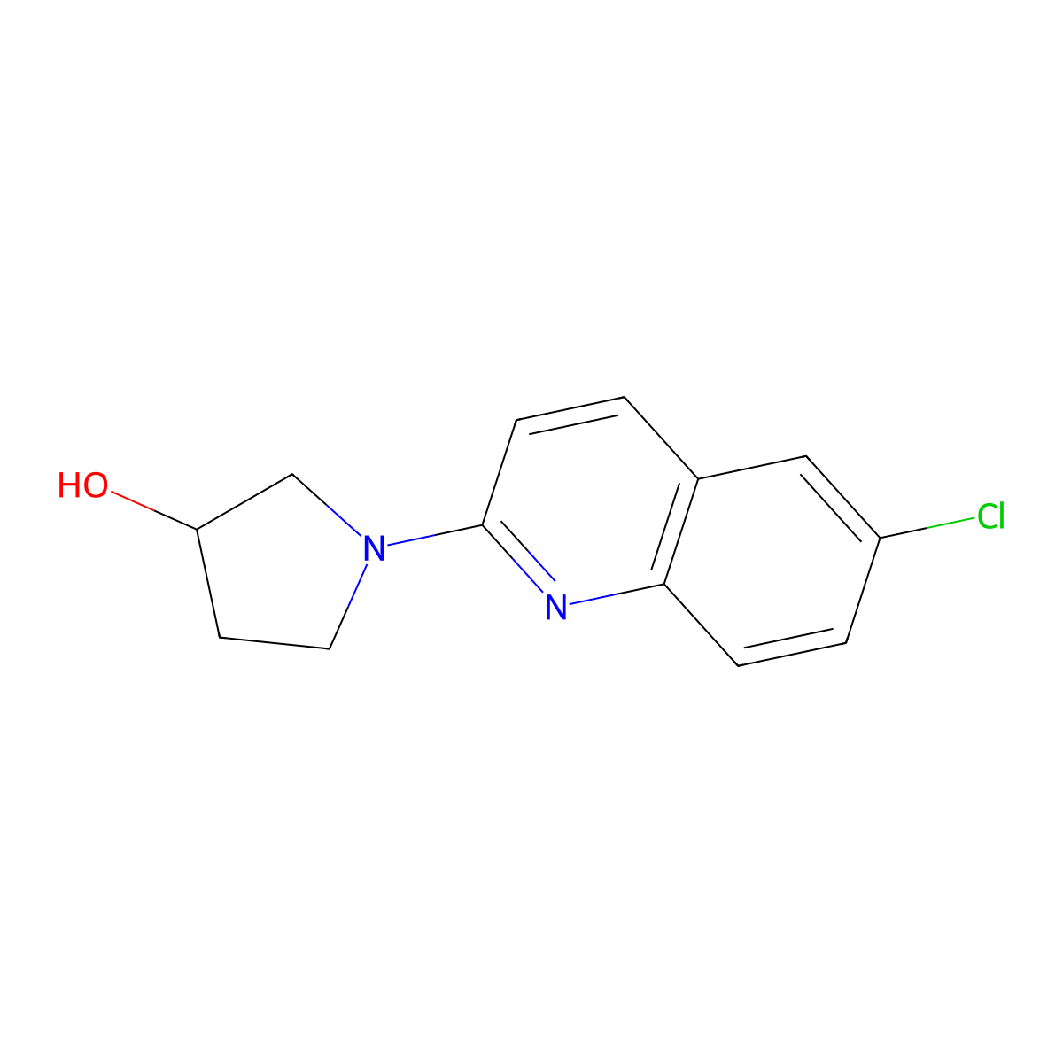 1-(6-Chloroquinolin-2-yl)pyrrolidin-3-ol molecular structure, CAS 2877675-29-9