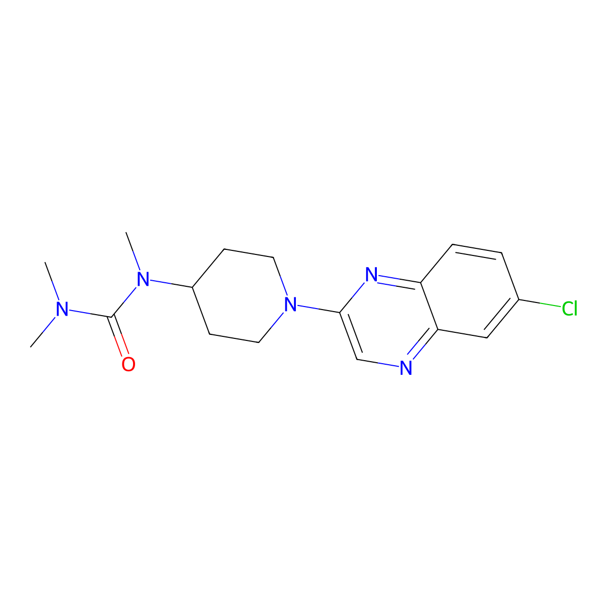1-[1-(6-Chloroquinoxalin-2-yl)piperidin-4-yl]-1,3,3-trimethylurea molecular structure, CAS 2877675-46-0