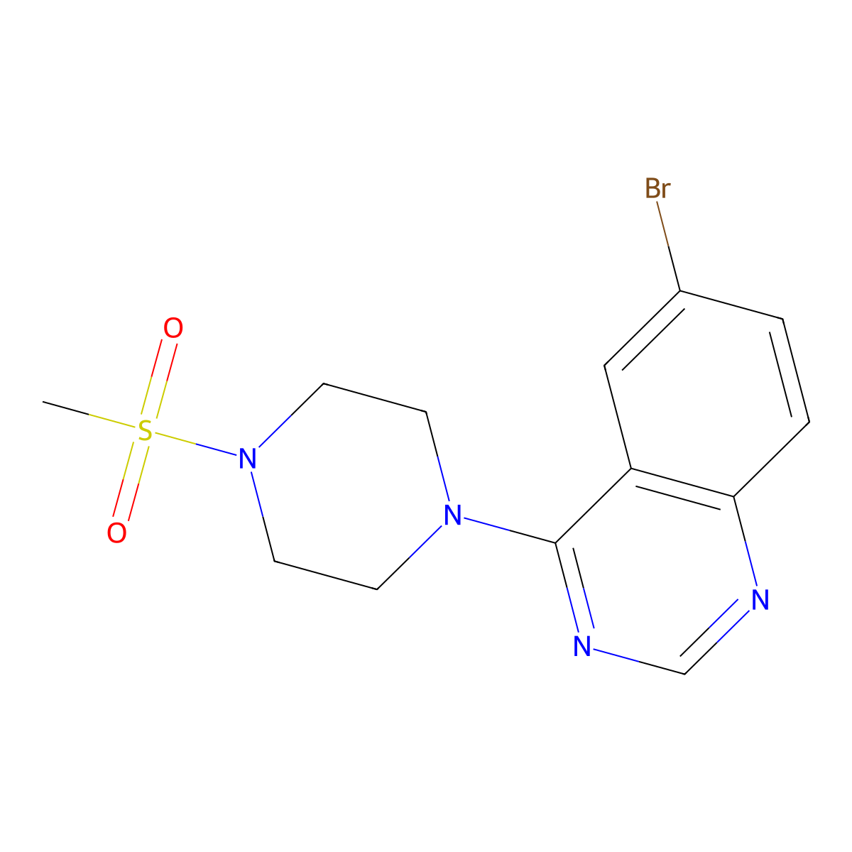6-Bromo-4-(4-methanesulfonylpiperazin-1-yl)quinazoline molecular structure, CAS 2877675-47-1