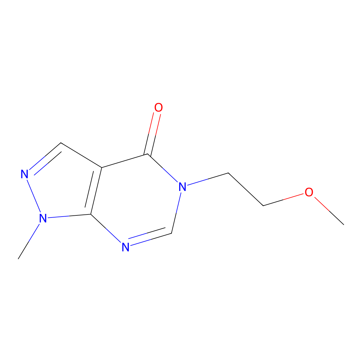 5-(2-methoxyethyl)-1-methyl-1H,4H,5H-pyrazolo[3,4-d]pyrimidin-4-one molecular structure, CAS 2877675-51-7