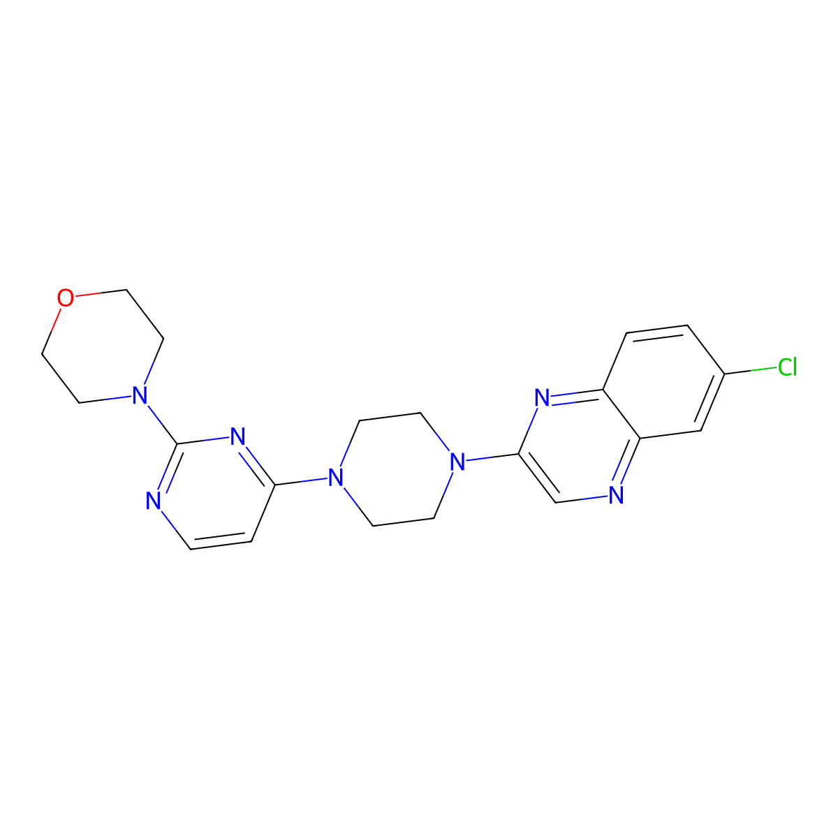 6-Chloro-2-{4-[2-(morpholin-4-yl)pyrimidin-4-yl]piperazin-1-yl}quinoxaline molecular structure, CAS 2877675-57-3