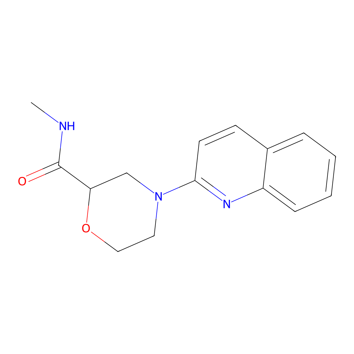 N-methyl-4-(quinolin-2-yl)morpholine-2-carboxamide molecular structure, CAS 2877675-69-7