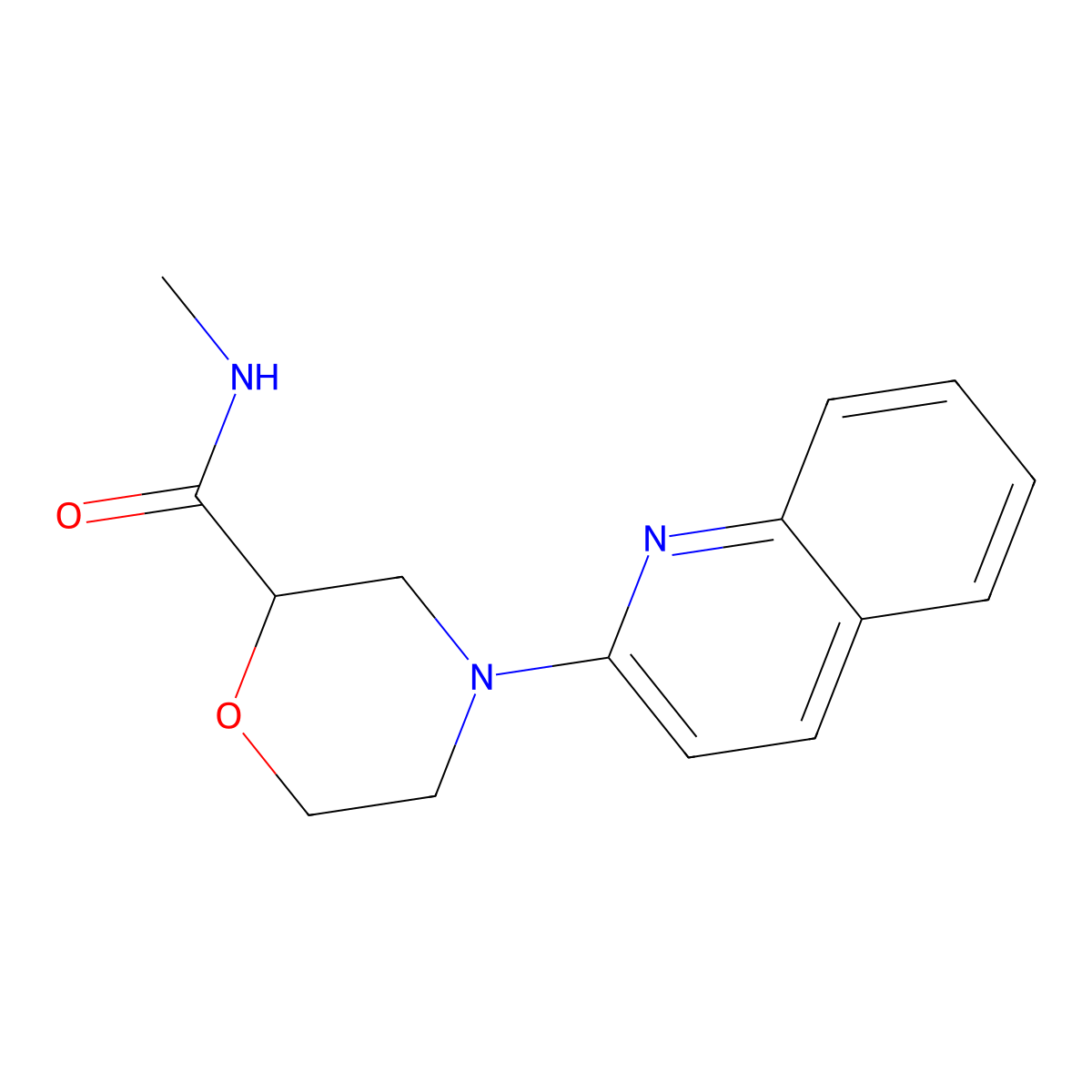 N-methyl-4-(quinolin-2-yl)morpholine-2-carboxamide molecular structure, CAS 2877675-69-7