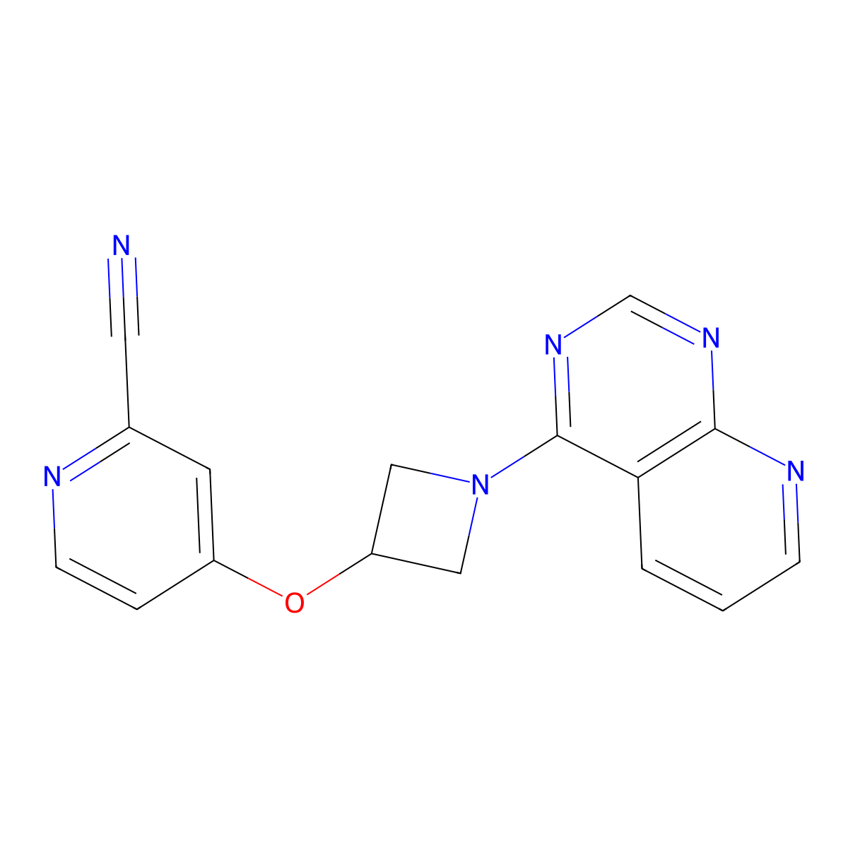 4-[(1-{Pyrido[2,3-d]pyrimidin-4-yl}azetidin-3-yl)oxy]pyridine-2-carbonitrile molecular structure, CAS 2877675-97-1