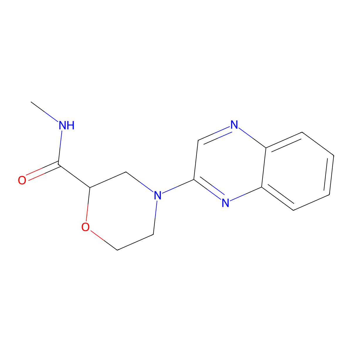N-methyl-4-(quinoxalin-2-yl)morpholine-2-carboxamide molecular structure, CAS 2877675-98-2