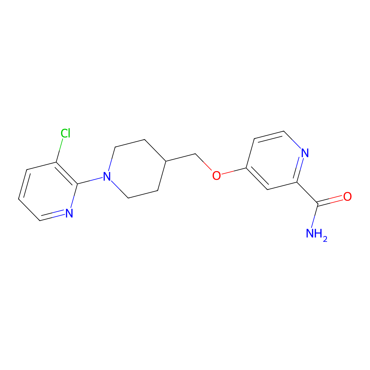 4-{[1-(3-Chloropyridin-2-yl)piperidin-4-yl]methoxy}pyridine-2-carboxamide molecular structure, CAS 2877675-99-3