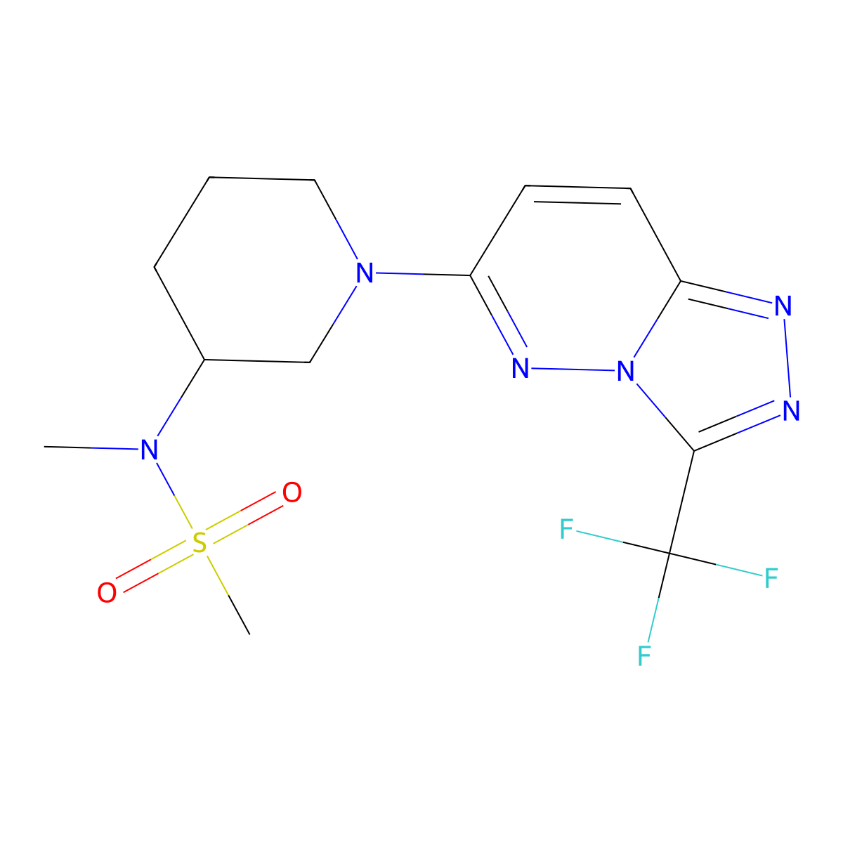 N-methyl-N-{1-[3-(trifluoromethyl)-[1,2,4]triazolo[4,3-b]pyridazin-6-yl]piperidin-3-yl}methanesulfonamide molecular structure, CAS 2877676-03-2