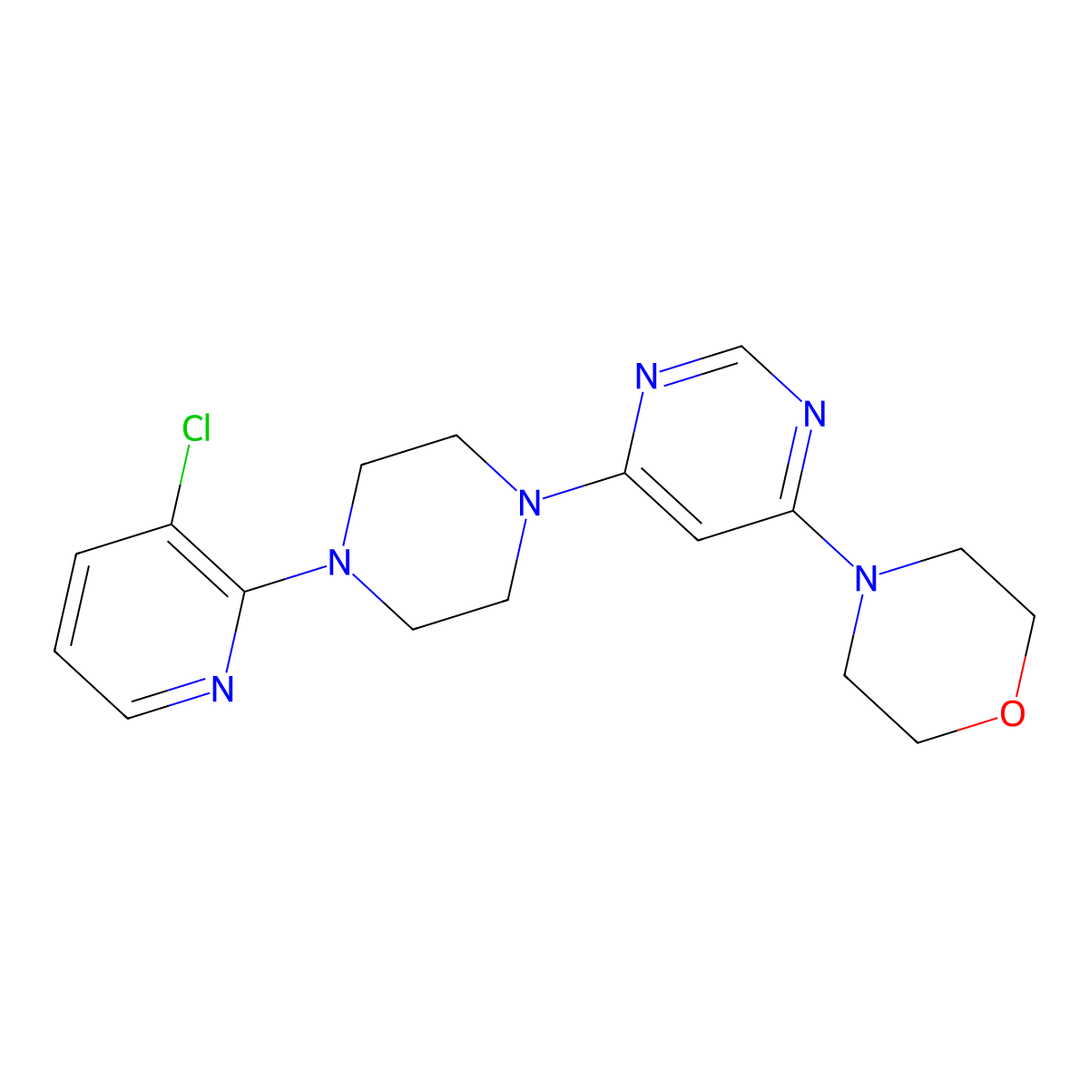 4-{6-[4-(3-Chloropyridin-2-yl)piperazin-1-yl]pyrimidin-4-yl}morpholine molecular structure, CAS 2877676-25-8