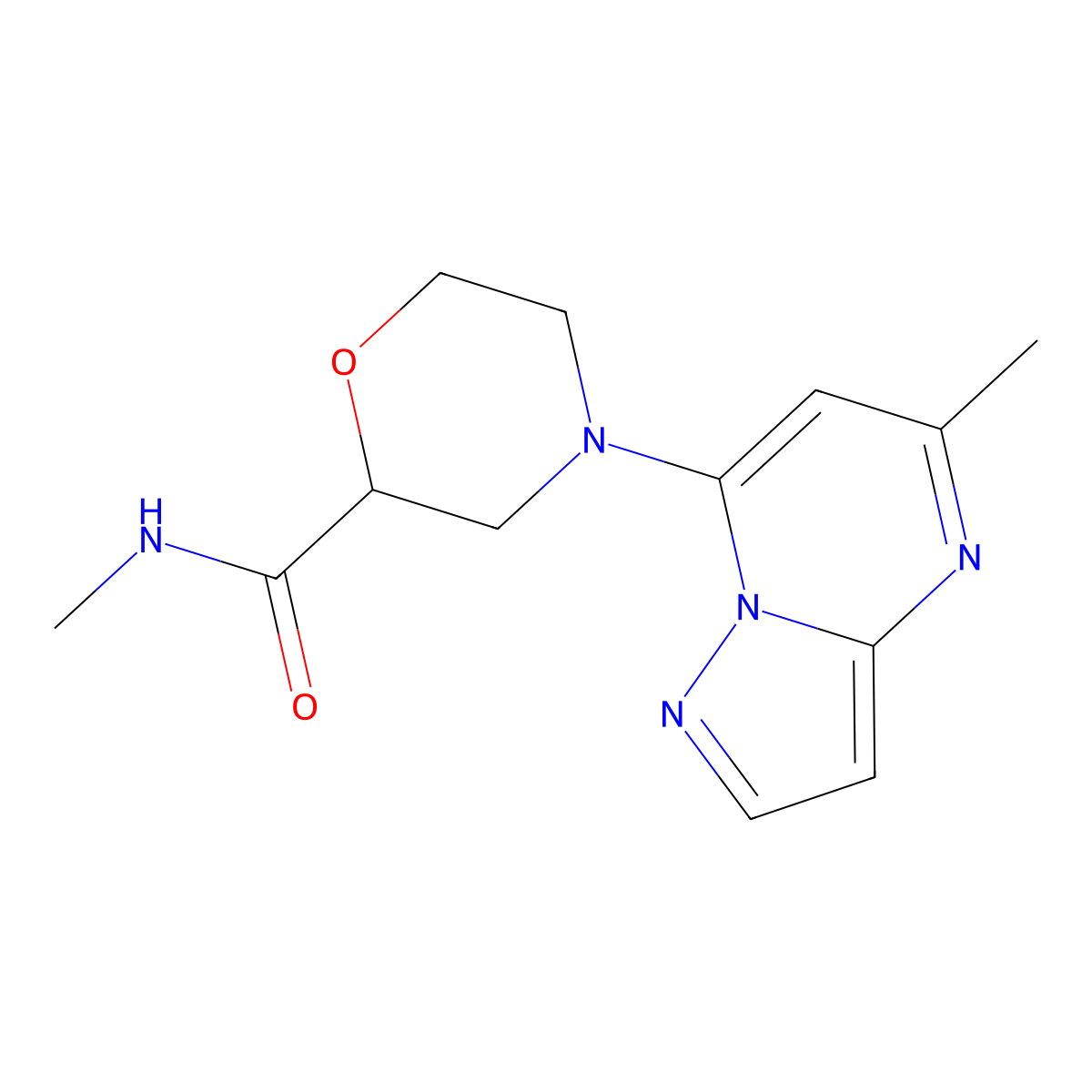 N-methyl-4-{5-methylpyrazolo[1,5-a]pyrimidin-7-yl}morpholine-2-carboxamide molecular structure, CAS 2877676-29-2