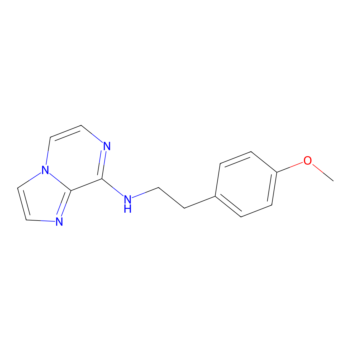 N-[2-(4-methoxyphenyl)ethyl]imidazo[1,2-a]pyrazin-8-amine molecular structure, CAS 2877676-38-3