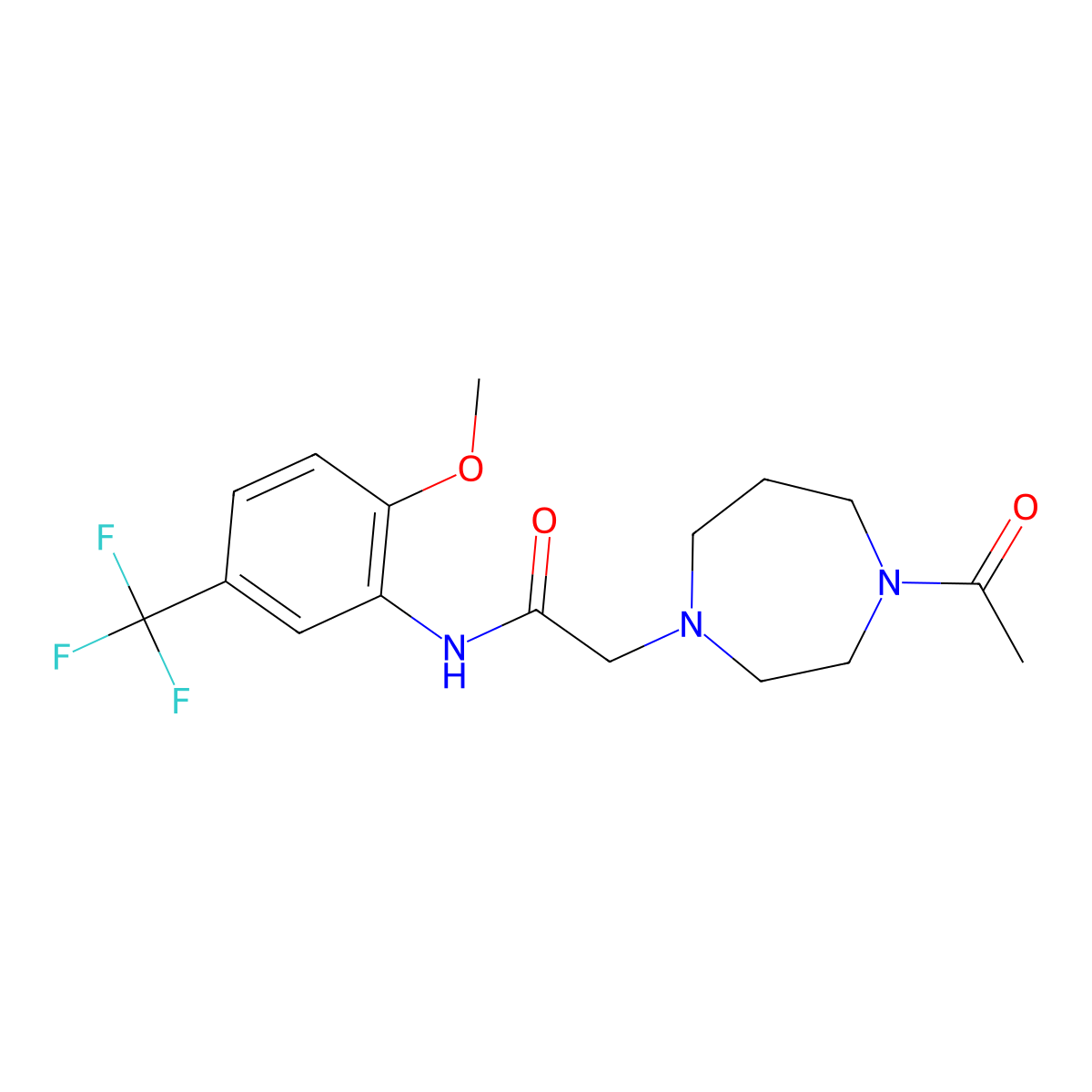 2-(4-acetyl-1,4-diazepan-1-yl)-N-[2-methoxy-5-(trifluoromethyl)phenyl]acetamide molecular structure, CAS 2877676-41-8