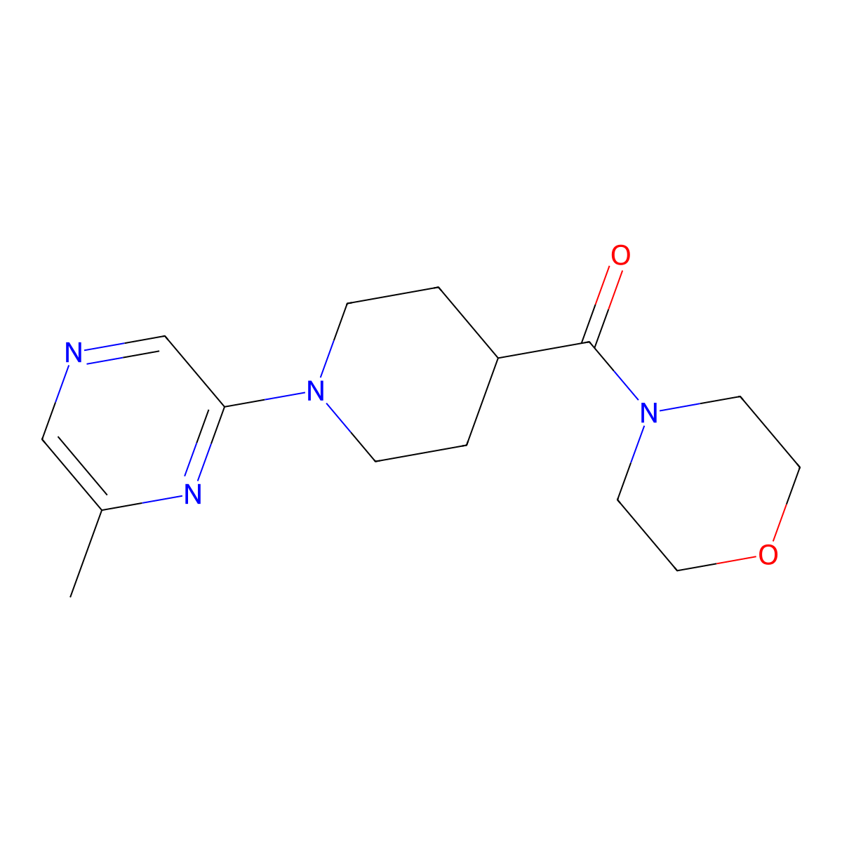 4-[1-(6-Methylpyrazin-2-yl)piperidine-4-carbonyl]morpholine molecular structure, CAS 2877676-42-9