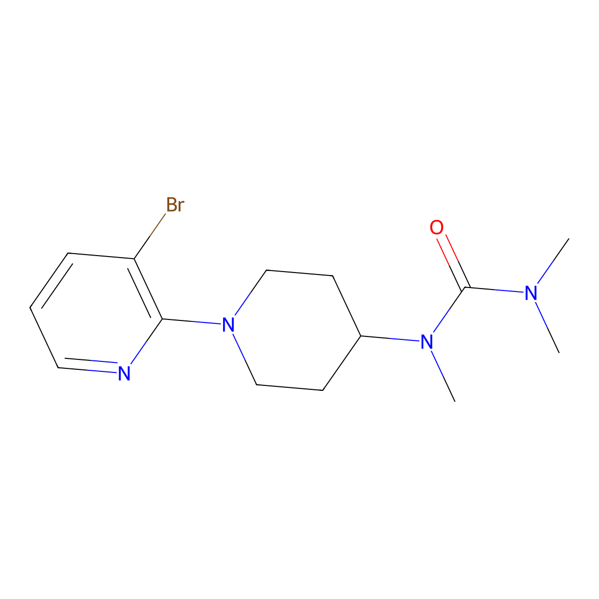 1-[1-(3-Bromopyridin-2-yl)piperidin-4-yl]-1,3,3-trimethylurea molecular structure, CAS 2877676-46-3