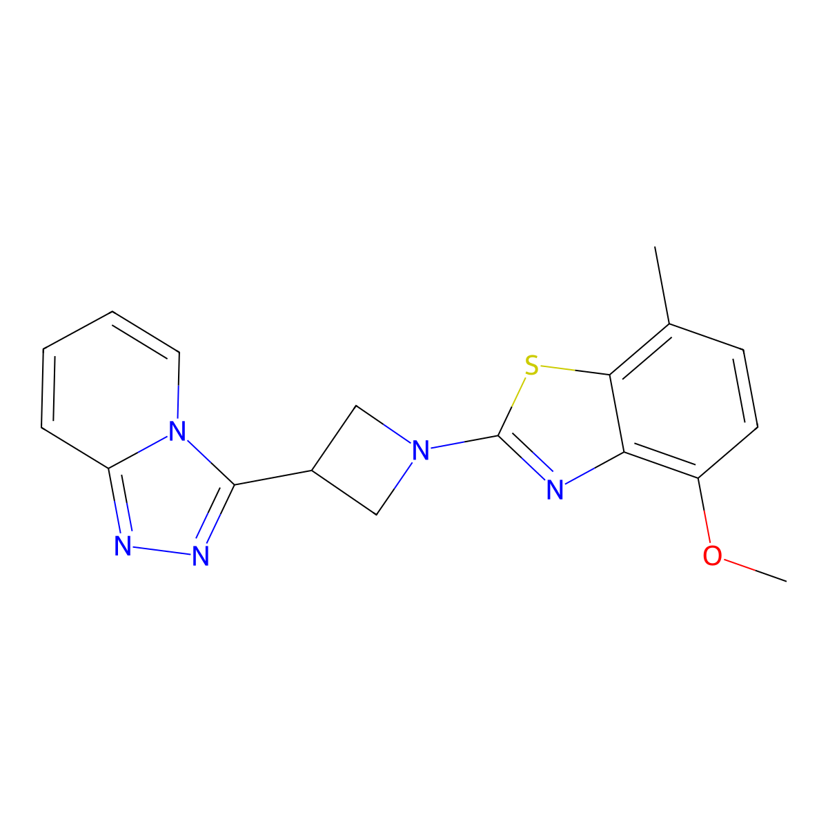 4-Methoxy-7-methyl-2-(3-{[1,2,4]triazolo[4,3-a]pyridin-3-yl}azetidin-1-yl)-1,3-benzothiazole molecular structure, CAS 2877680-44-7