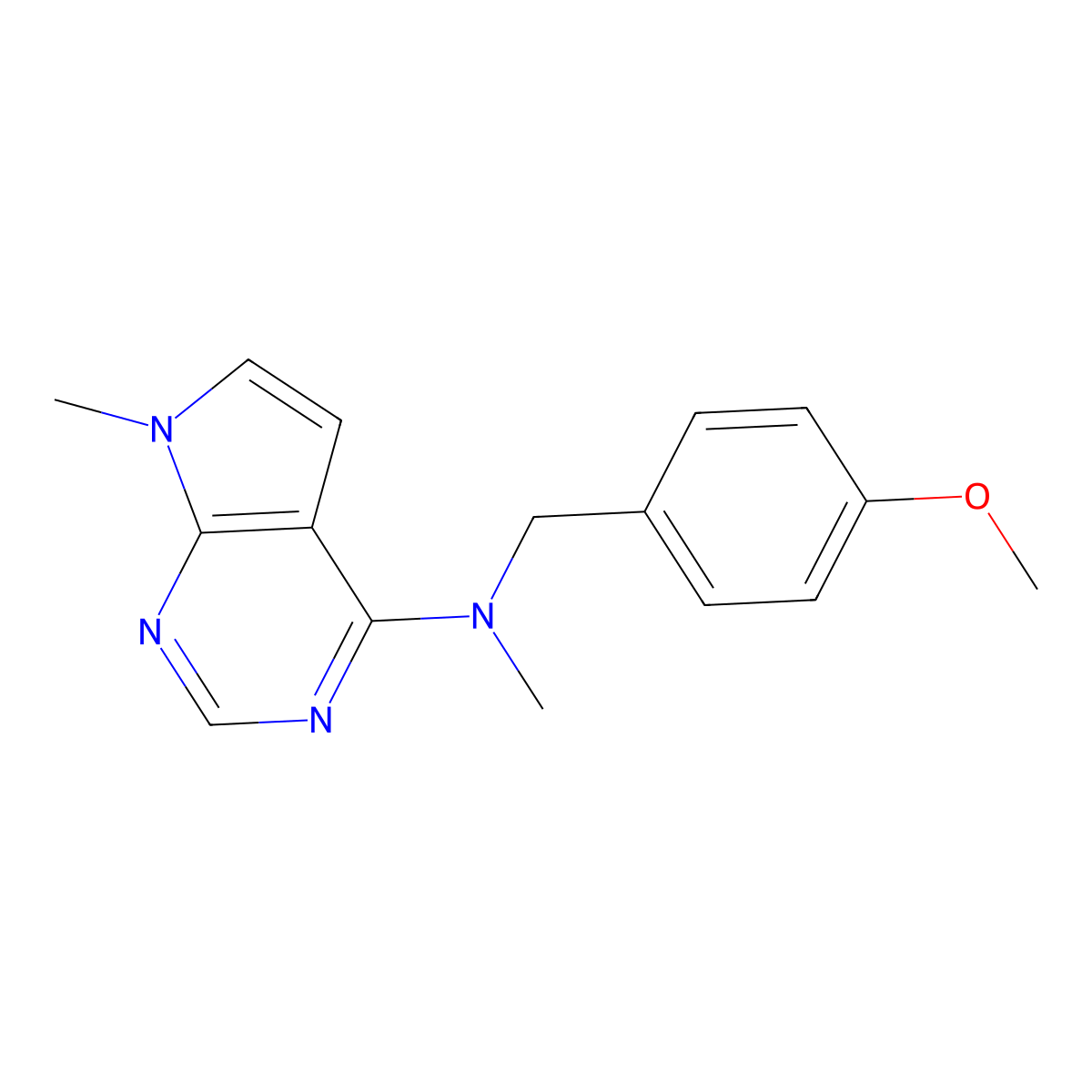 N-[(4-methoxyphenyl)methyl]-N,7-dimethyl-7H-pyrrolo[2,3-d]pyrimidin-4-amine molecular structure, CAS 2877680-49-2