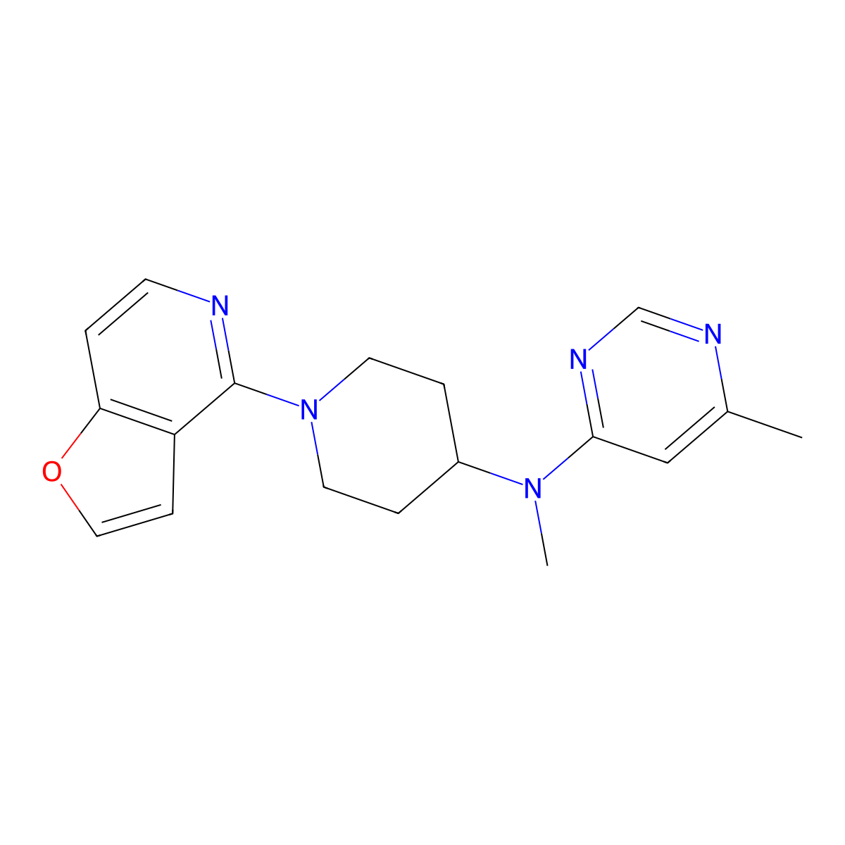 N-(1-{furo[3,2-c]pyridin-4-yl}piperidin-4-yl)-N,6-dimethylpyrimidin-4-amine molecular structure, CAS 2877680-61-8