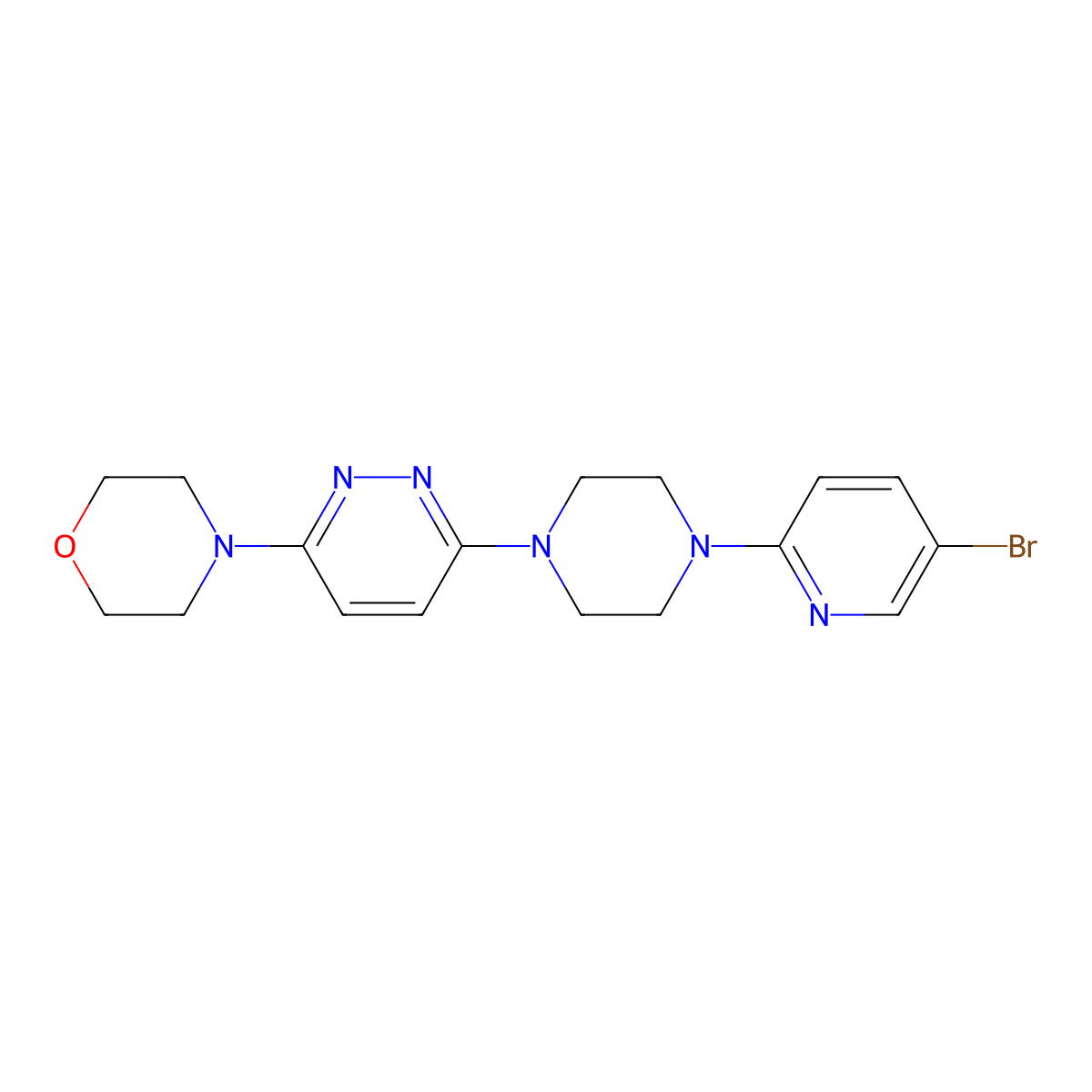 4-{6-[4-(5-Bromopyridin-2-yl)piperazin-1-yl]pyridazin-3-yl}morpholine molecular structure, CAS 2877680-82-3