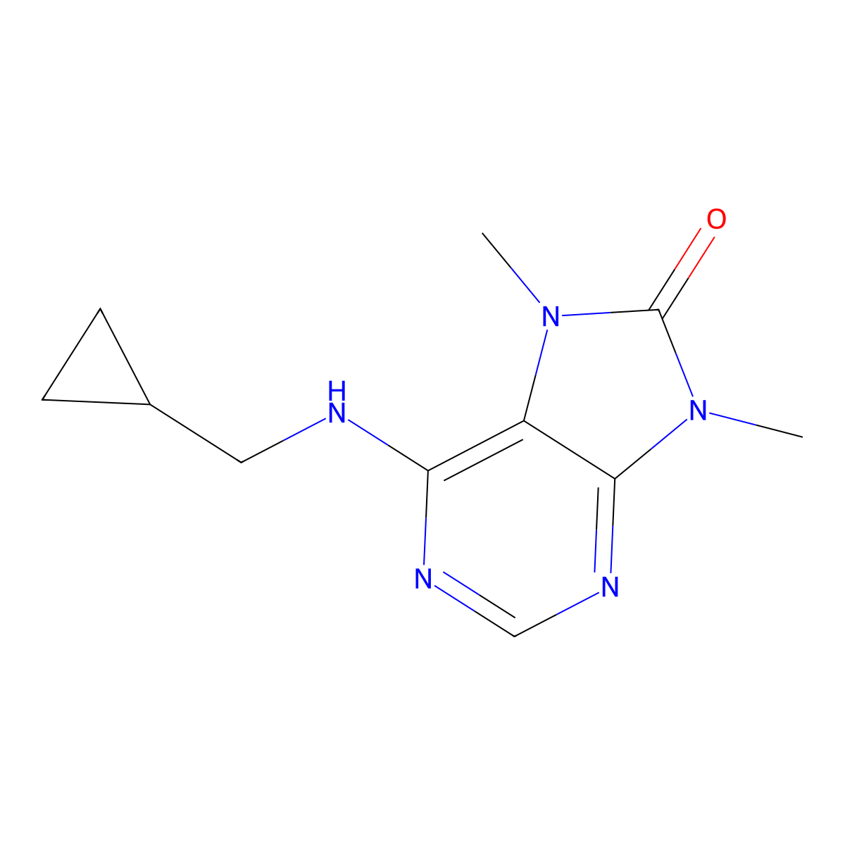 6-[(cyclopropylmethyl)amino]-7,9-dimethyl-8,9-dihydro-7H-purin-8-one molecular structure, CAS 2877680-88-9
