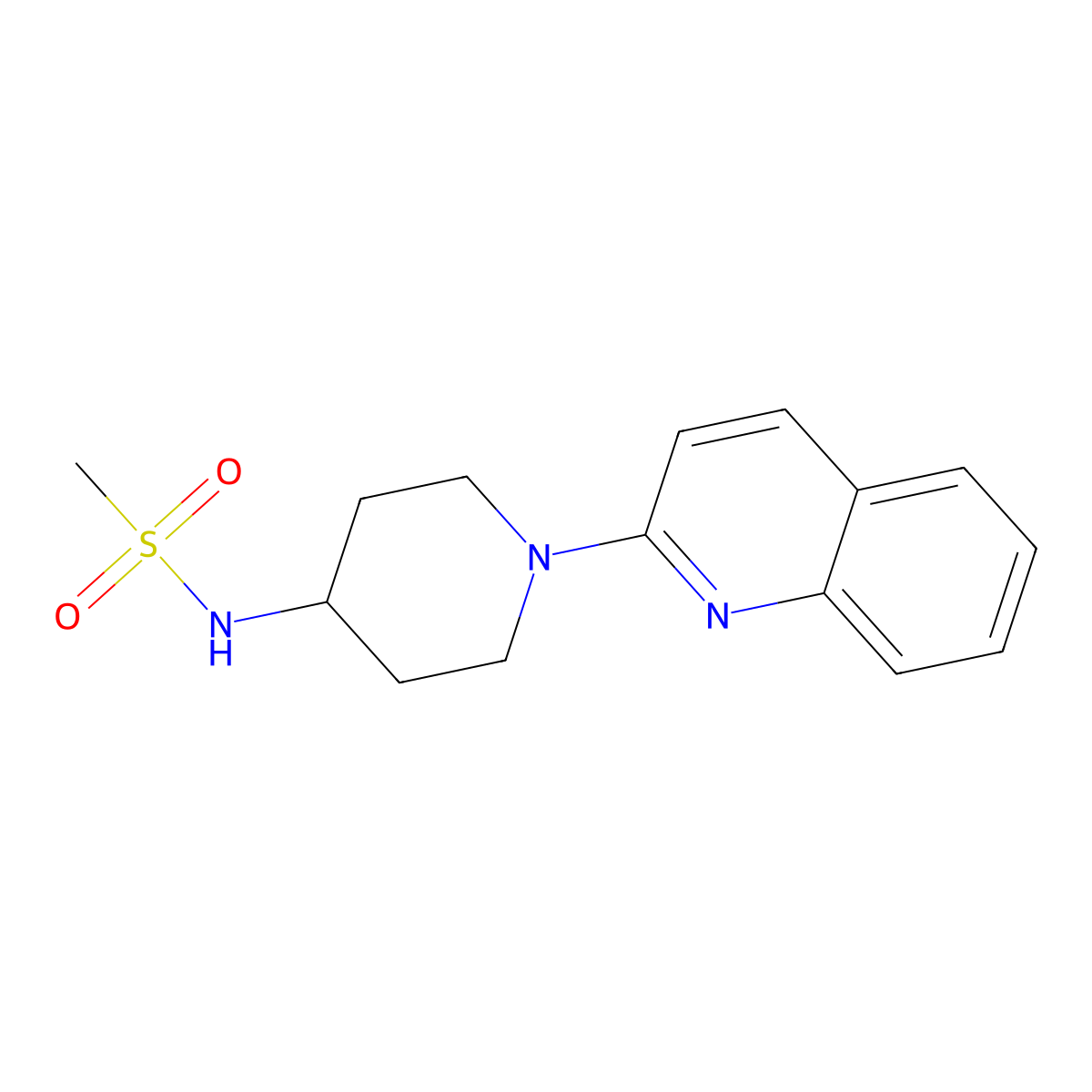 N-[1-(quinolin-2-yl)piperidin-4-yl]methanesulfonamide molecular structure, CAS 2877681-01-9