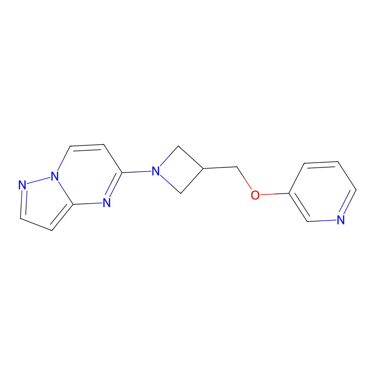 3-[(1-{Pyrazolo[1,5-a]pyrimidin-5-yl}azetidin-3-yl)methoxy]pyridine molecular structure, CAS 2877681-06-4