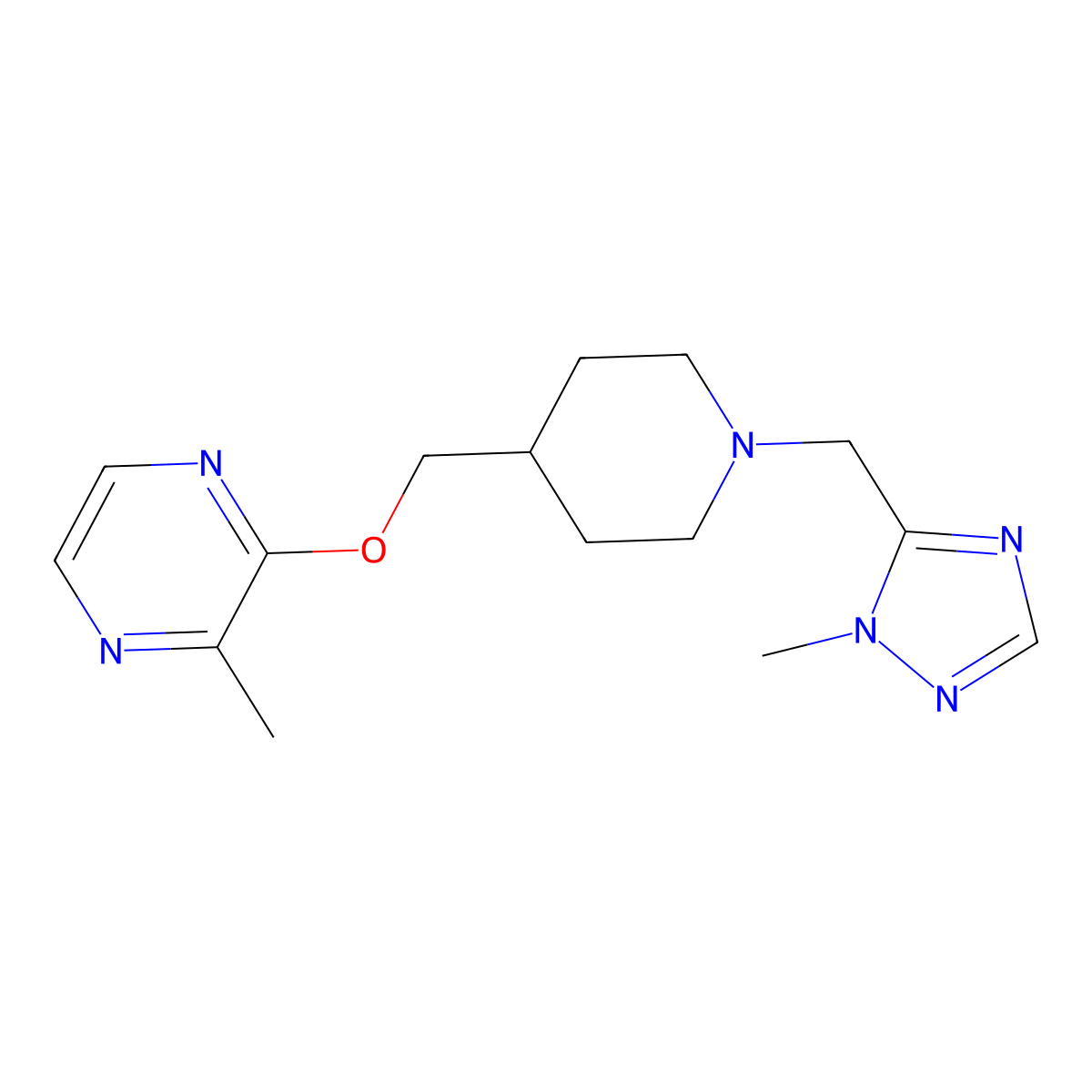 2-methyl-3-({1-[(1-methyl-1H-1,2,4-triazol-5-yl)methyl]piperidin-4-yl}methoxy)pyrazine molecular structure, CAS 2877681-08-6