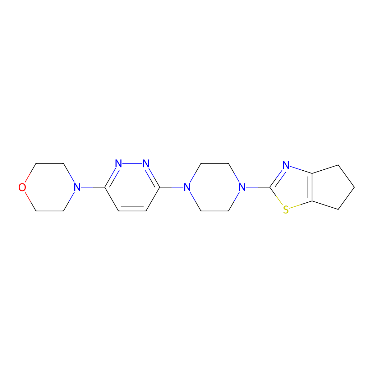 4-[6-(4-{4H,5H,6H-cyclopenta[d][1,3]thiazol-2-yl}piperazin-1-yl)pyridazin-3-yl]morpholine molecular structure, CAS 2877681-18-8
