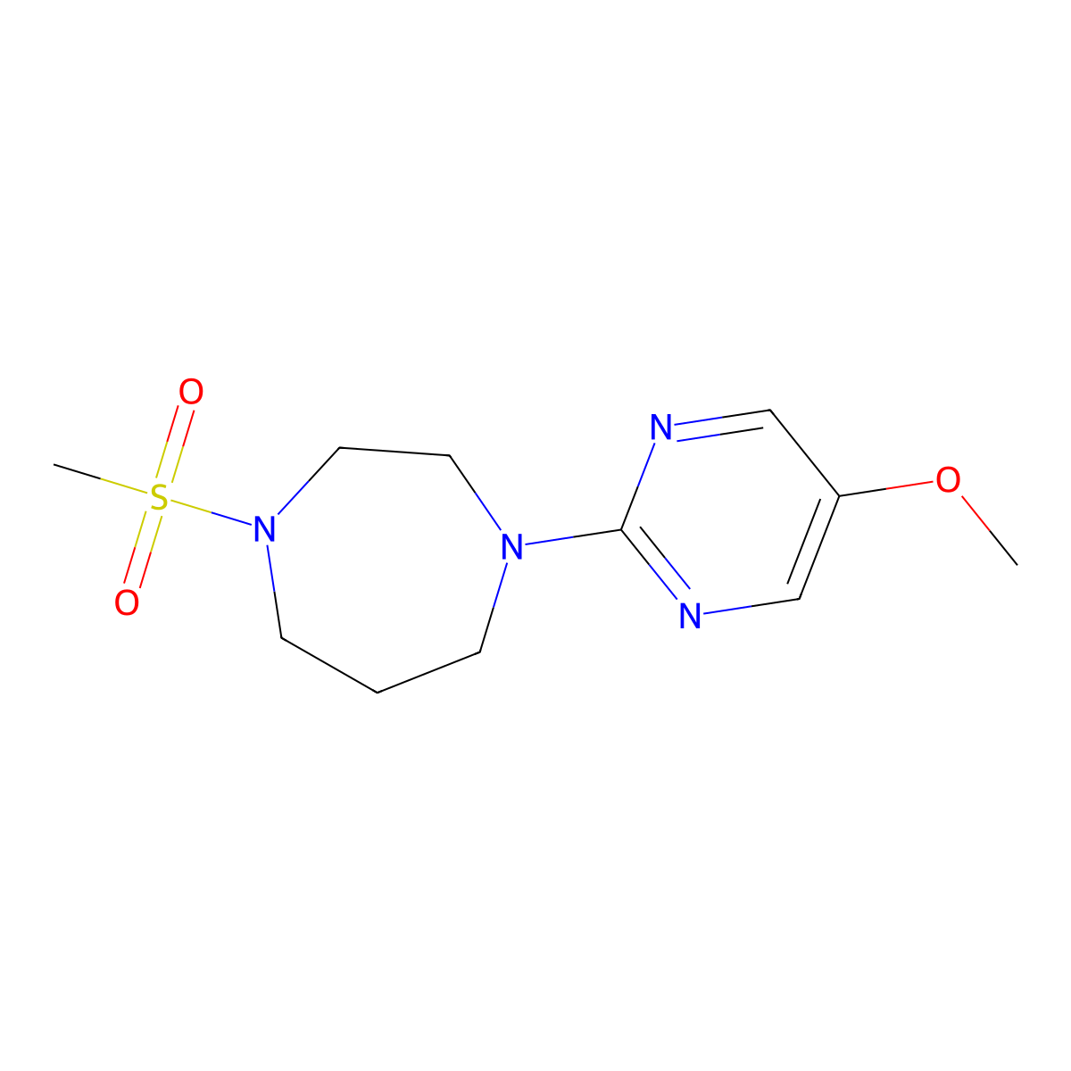 1-Methanesulfonyl-4-(5-methoxypyrimidin-2-yl)-1,4-diazepane molecular structure, CAS 2877681-26-8