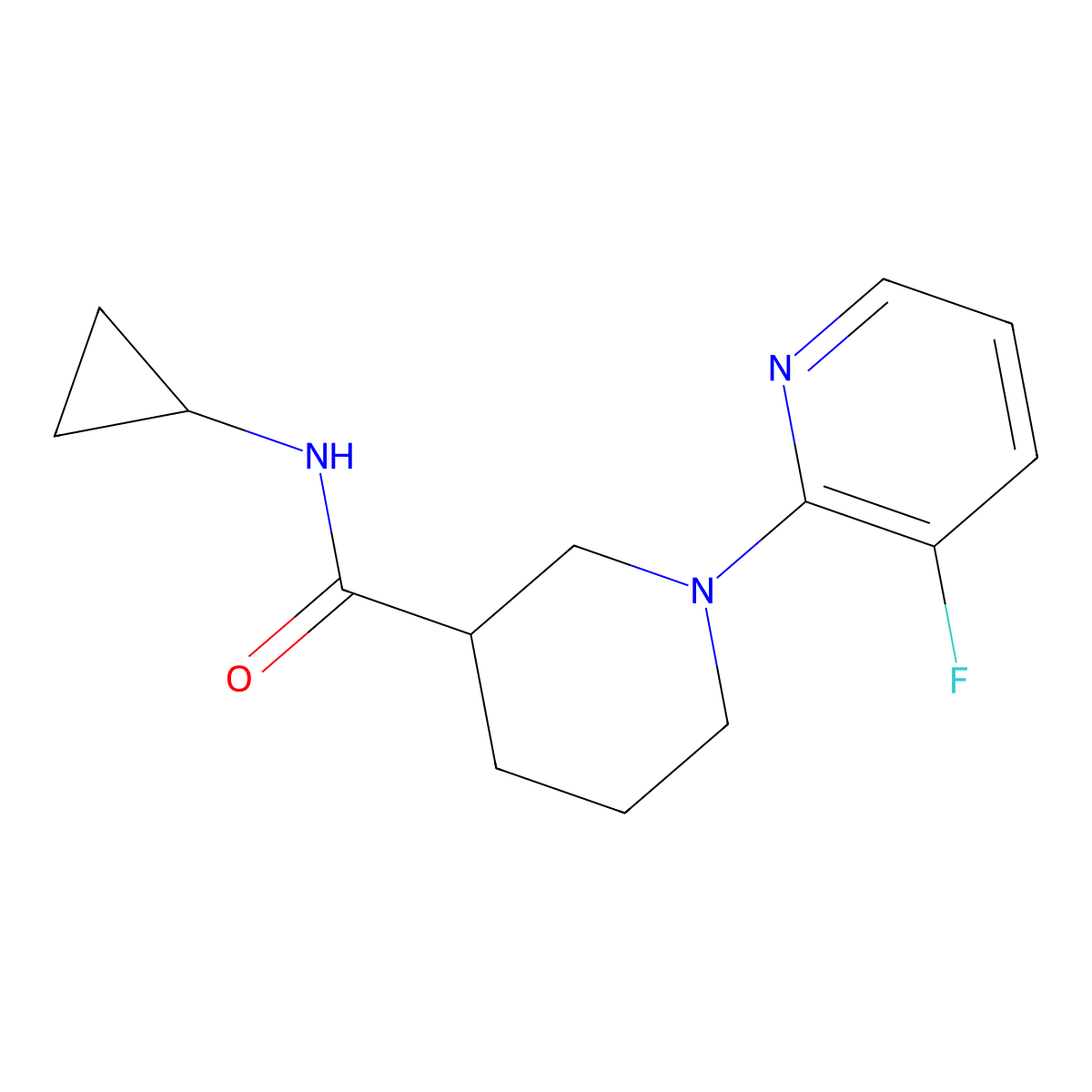 N-cyclopropyl-1-(3-fluoropyridin-2-yl)piperidine-3-carboxamide molecular structure, CAS 2877681-29-1